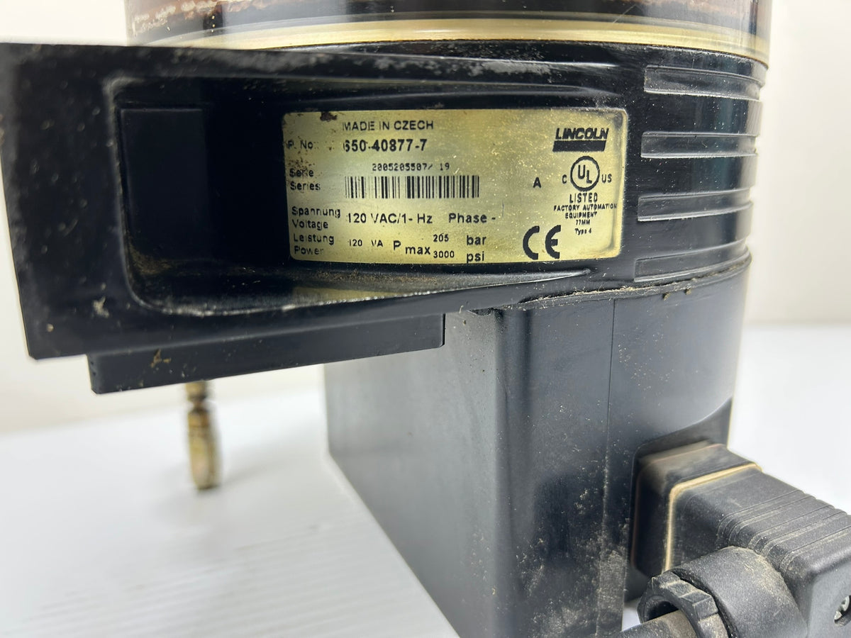 Lincoln 650-40877-7 Electric Grease Lubricator Pump 120V 3000 PSI Industrial