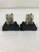 Omron MY4N Relay 24VDC with Base 27Y2W1 - Lot of 2