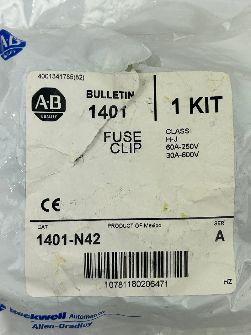 Allen-Bradley 1401-N42 Fuse Clip Kit Class H-J Series A - Bag of 6