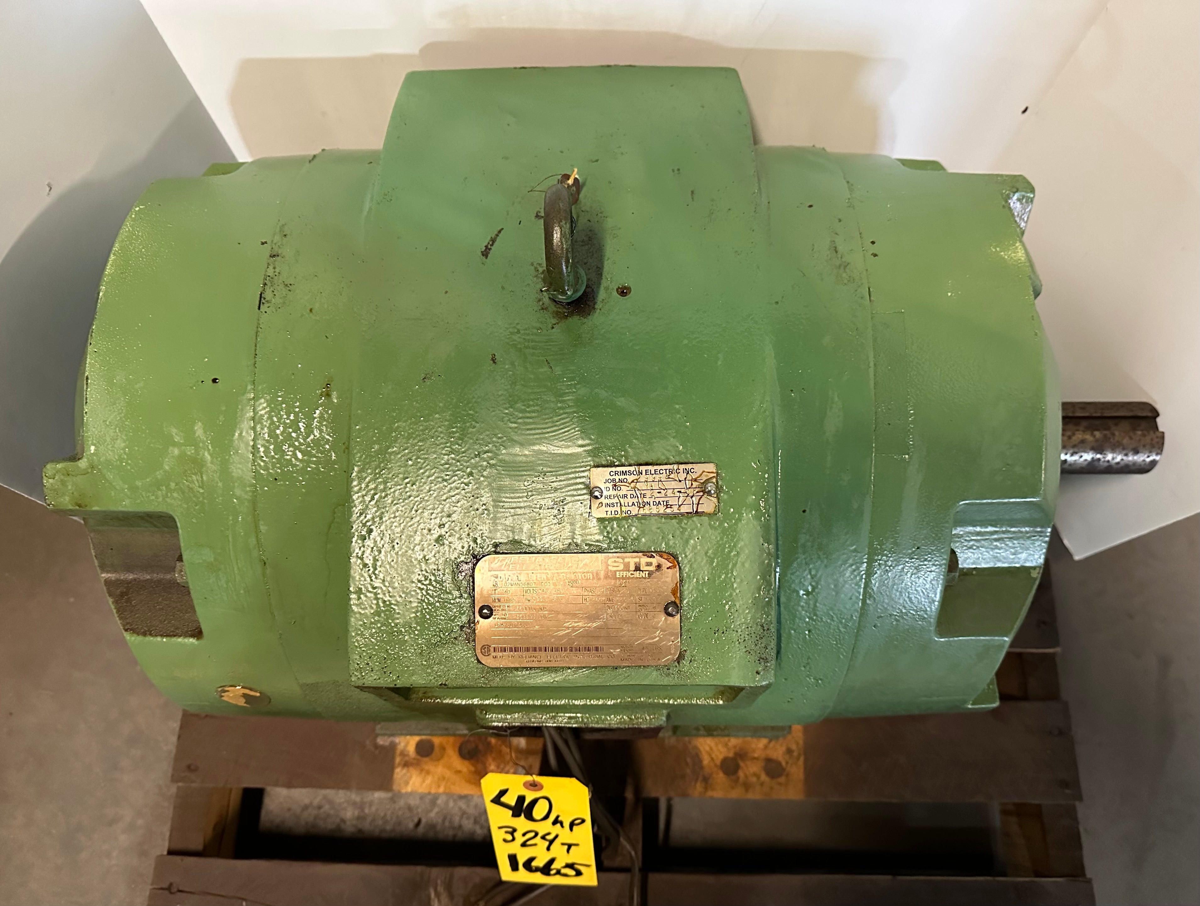 Reliance Electric 02MAN56807 G001 AC Motor 40 HP 324T 1665 RPM 3PH 240/480V