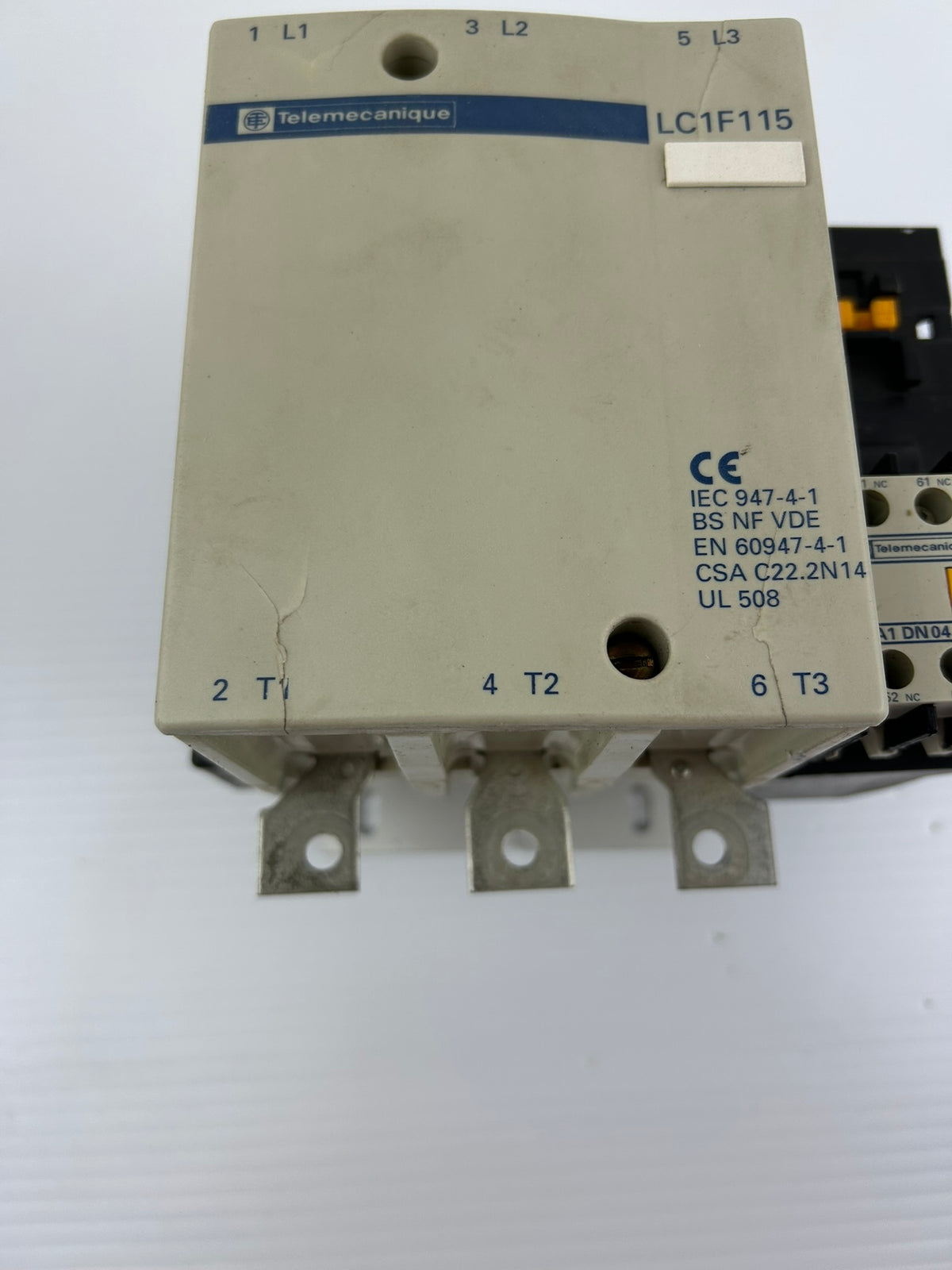 Telemecanique LC1F115 600VAC 3 Pole Contactor w/ LA1DN04 110V Coil