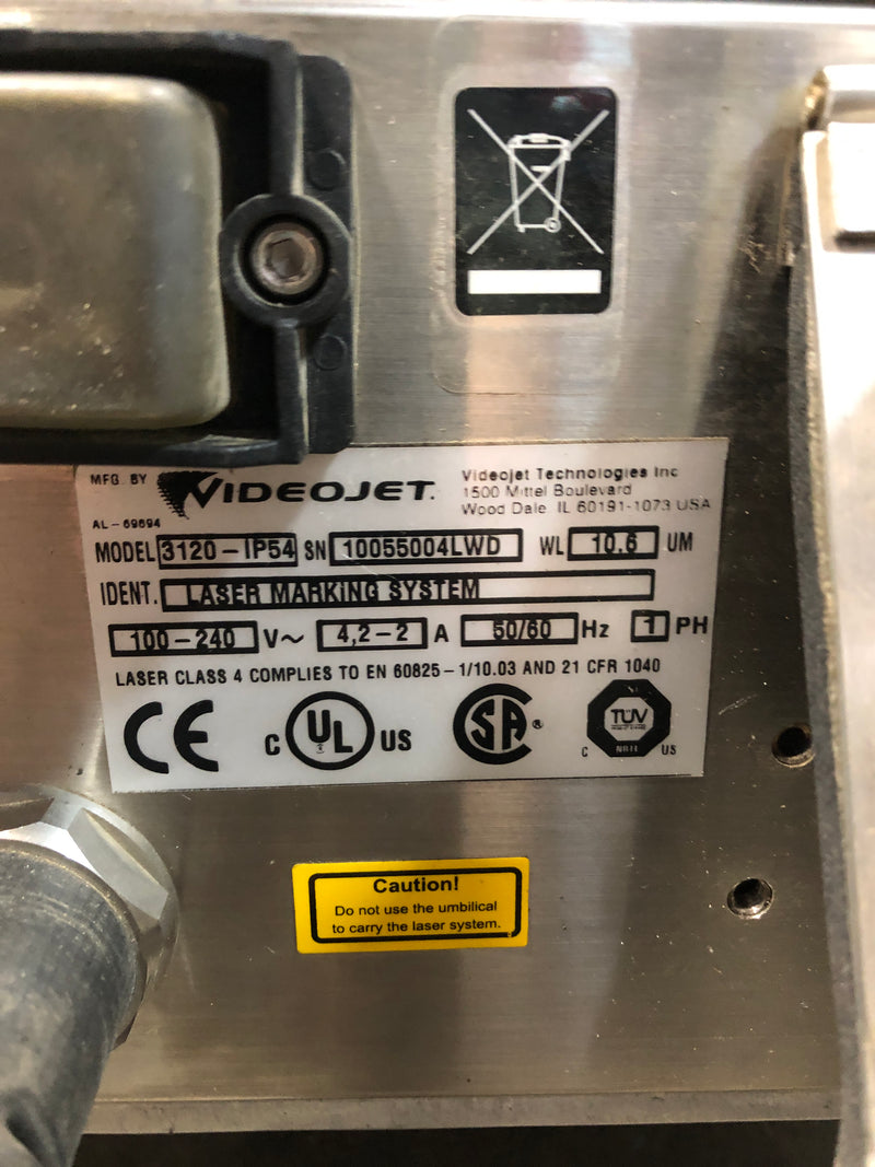 Videojet 3120-IP54 Laser Marking System 100-240V 4,2-2A 1PH