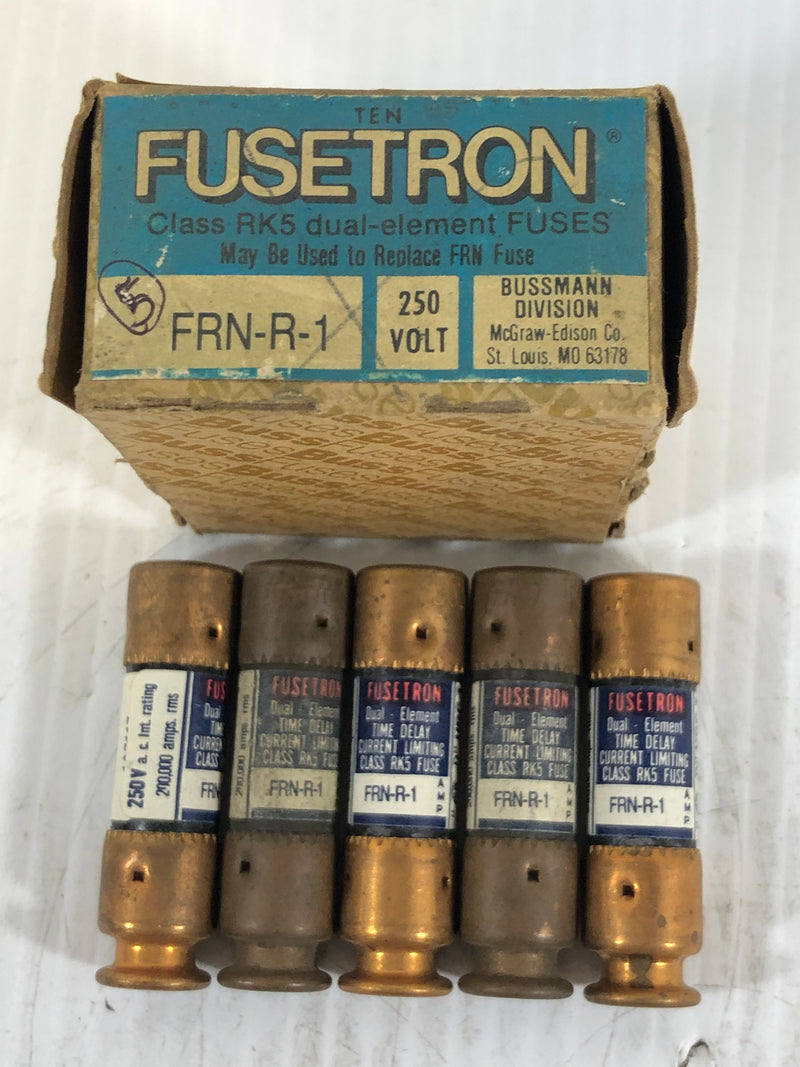 Fusetron FRN-R-1 Class RK5 Dual Element Fuse - Lot of 5