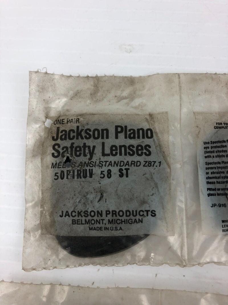 Jackson Plano 50PIRUV-58ST Safety Lenses - Lot of 3 Pairs