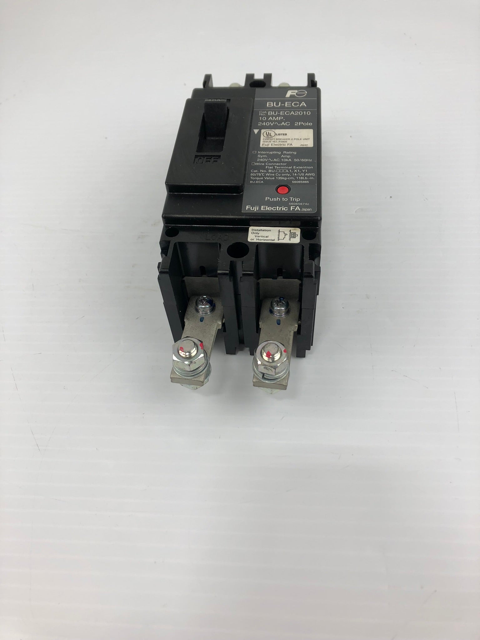 Fuji Electric BU-ECA2010 Circuit Breaker 10A 240V 2 Pole