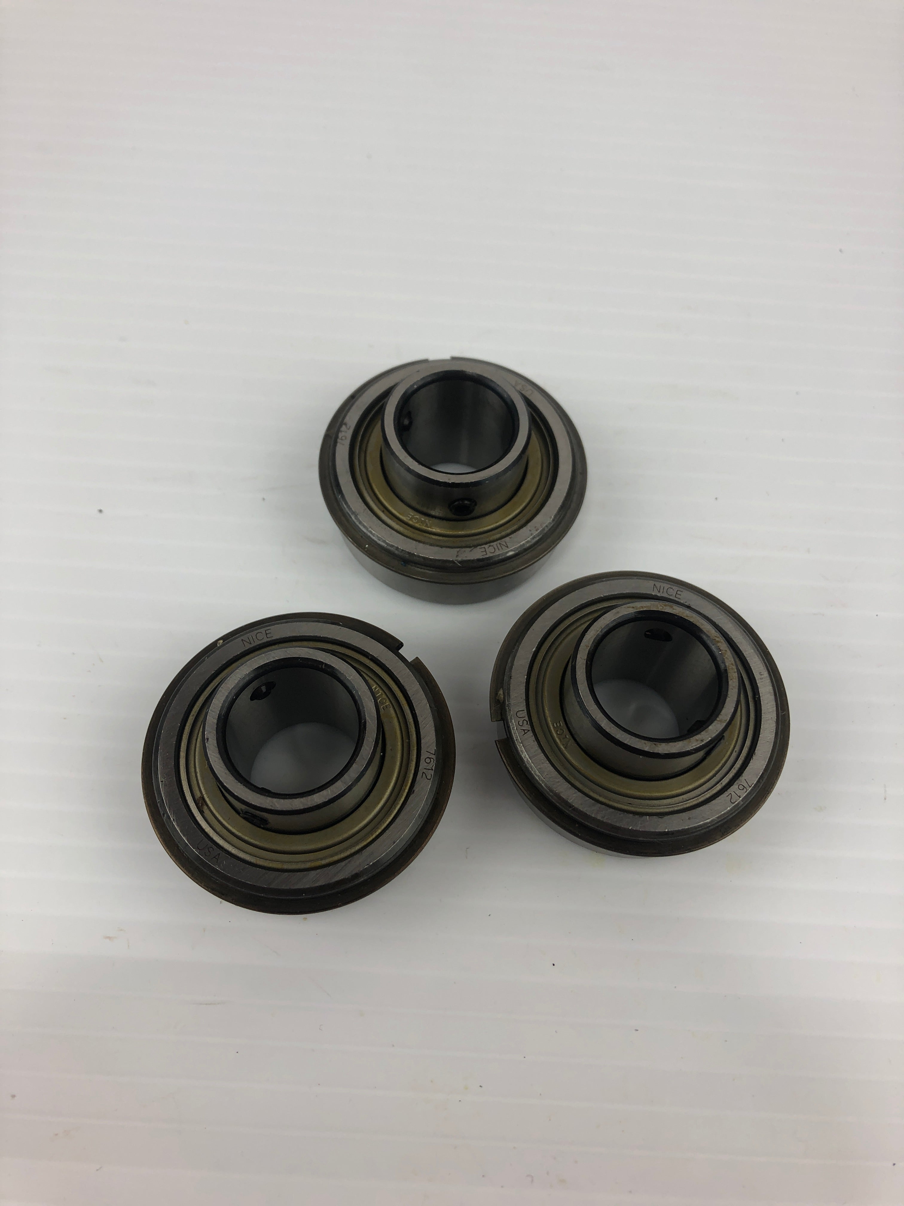 Nice 7612 Heavy Duty Double Sealed Insert Ball Bearing - Lot of 3
