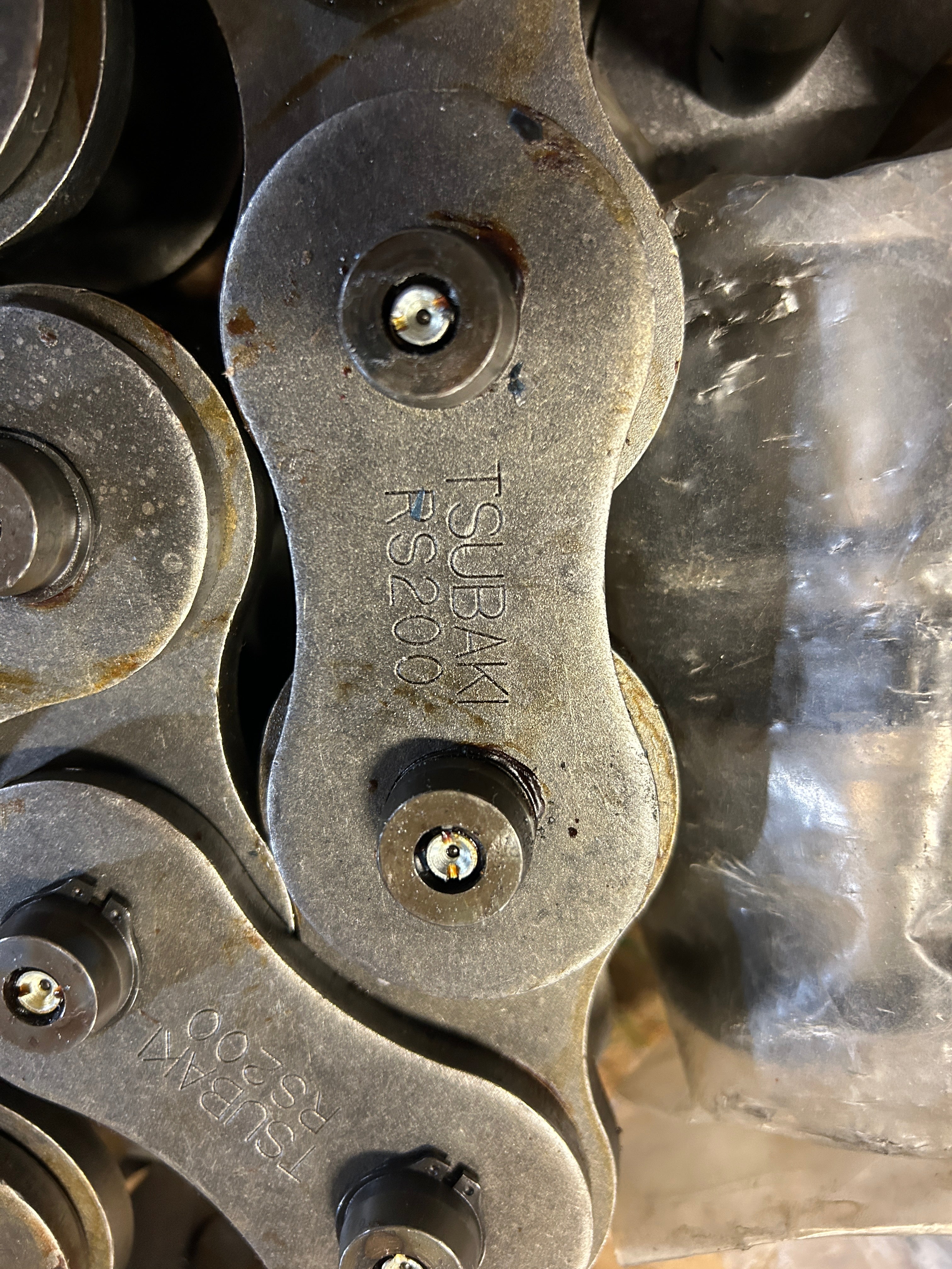 US Tsubaki RS200 Chain Link Assembly 200D-3 Rivet Circlip & Lube Assy 130 Feet
