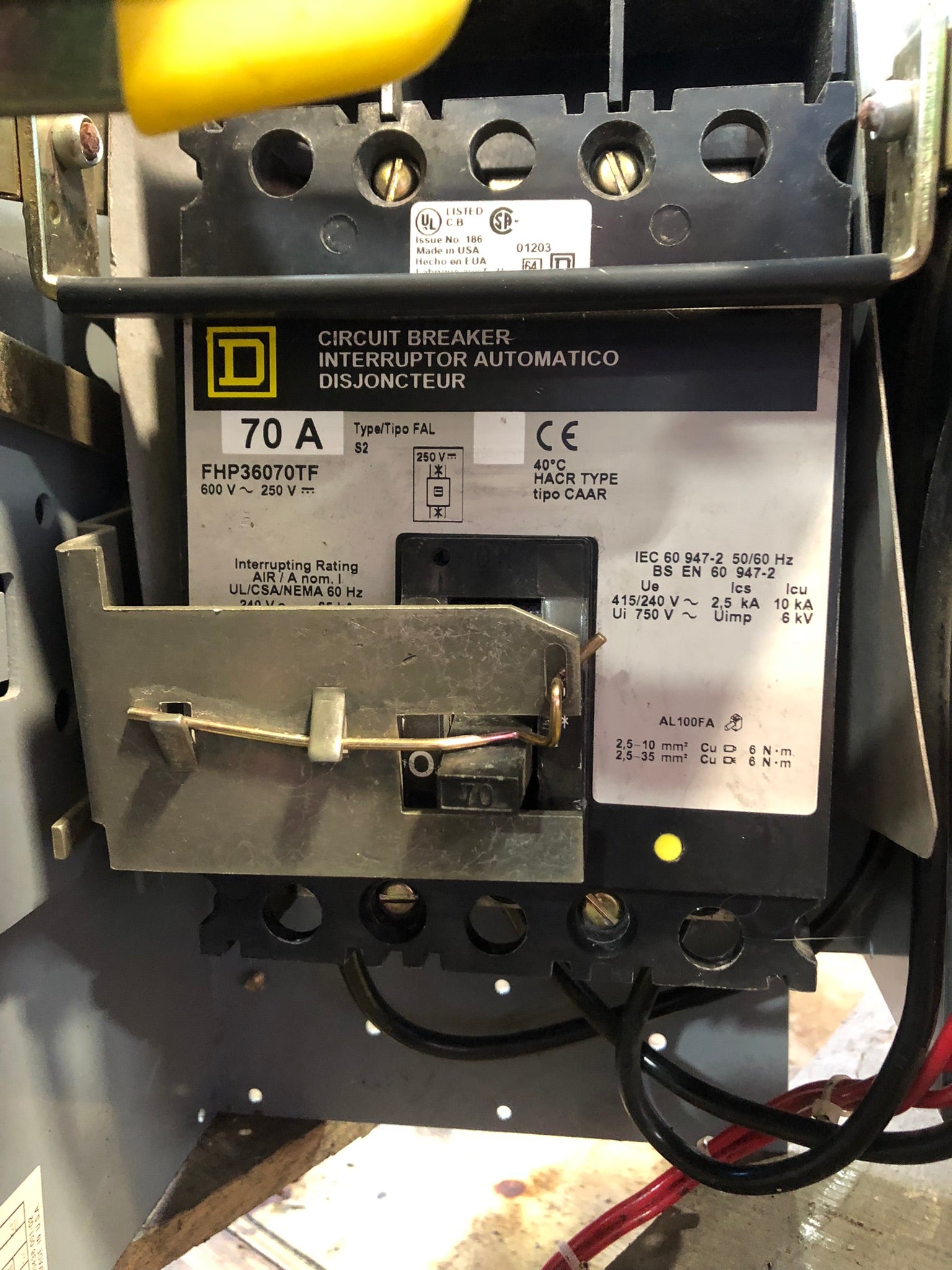 Square D G-271415 MCC Unit 2068596-A.001 70A Size 2 25HP 480V