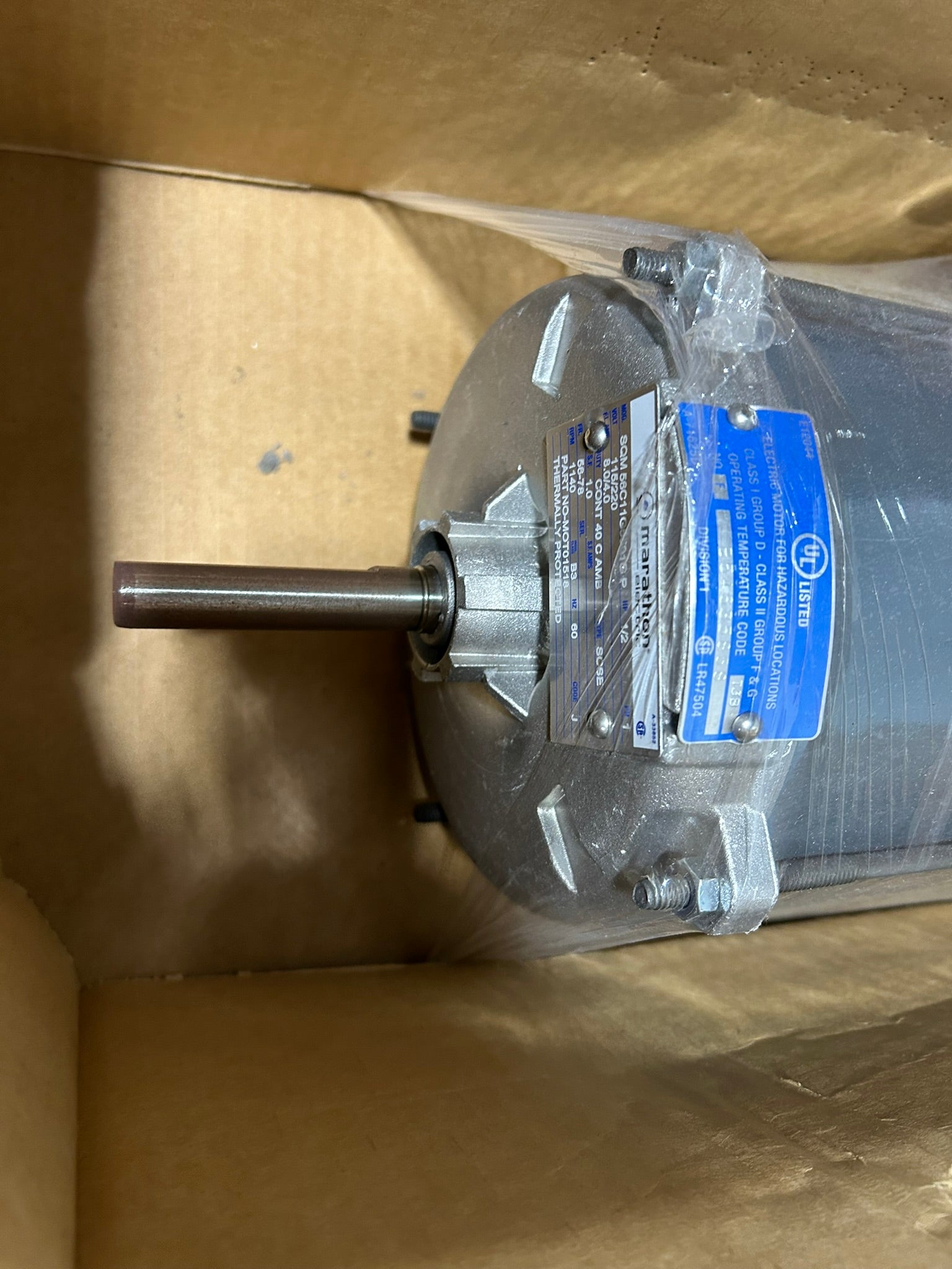 Marathon 056C11G5501 Motor 1/2 HP RPM 1140 1 PH 60HZ 56 Frame