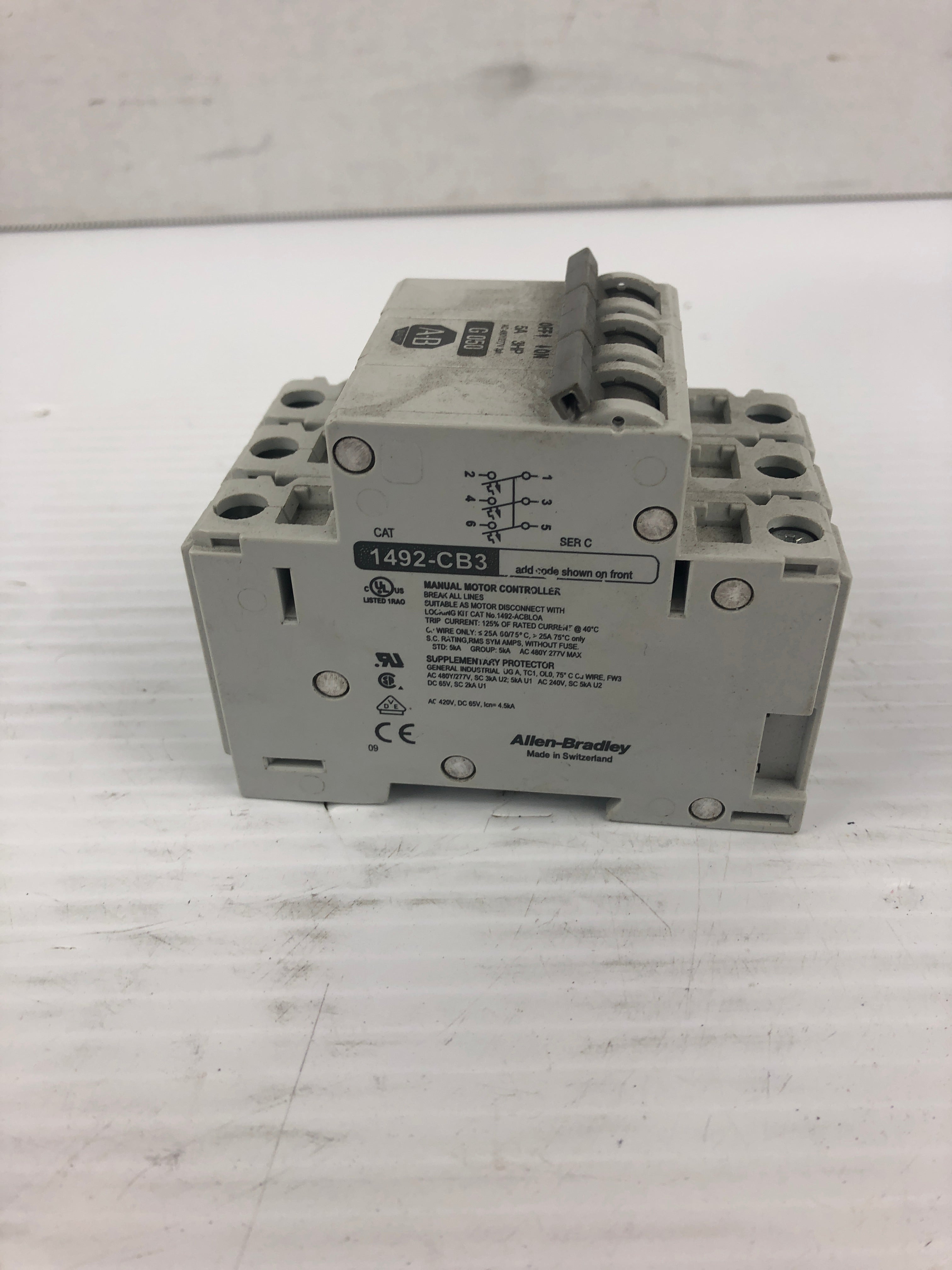 Allen Bradley 1492-CB3 Circuit Breaker G050 5A 3HP
