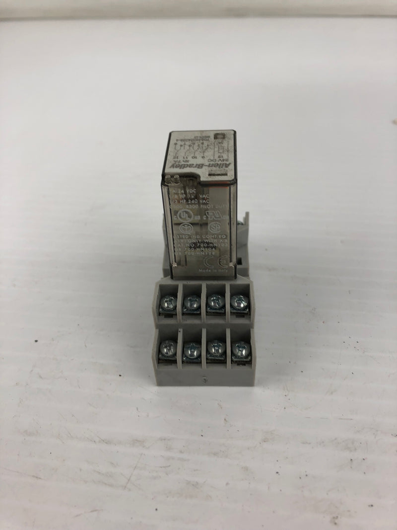 Allen Bradley 700-HC24Z24-4 Relay 24VDC Series D with Base 700-HN128 Series B