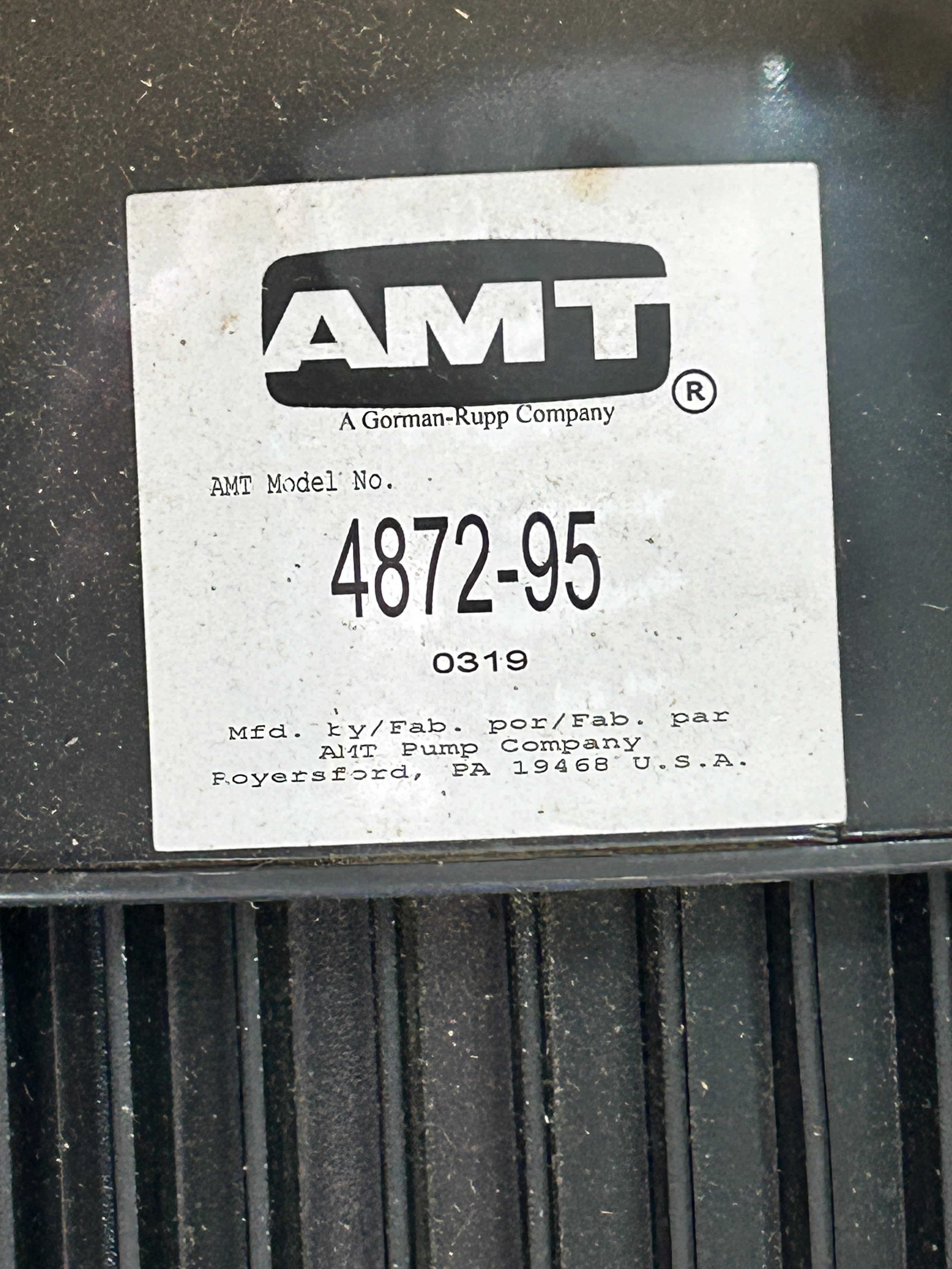 AMT 4872-95 4" Self Priming Centrifugal Pump 15HP 208-230/460V 3PH TEFC 660 GPM