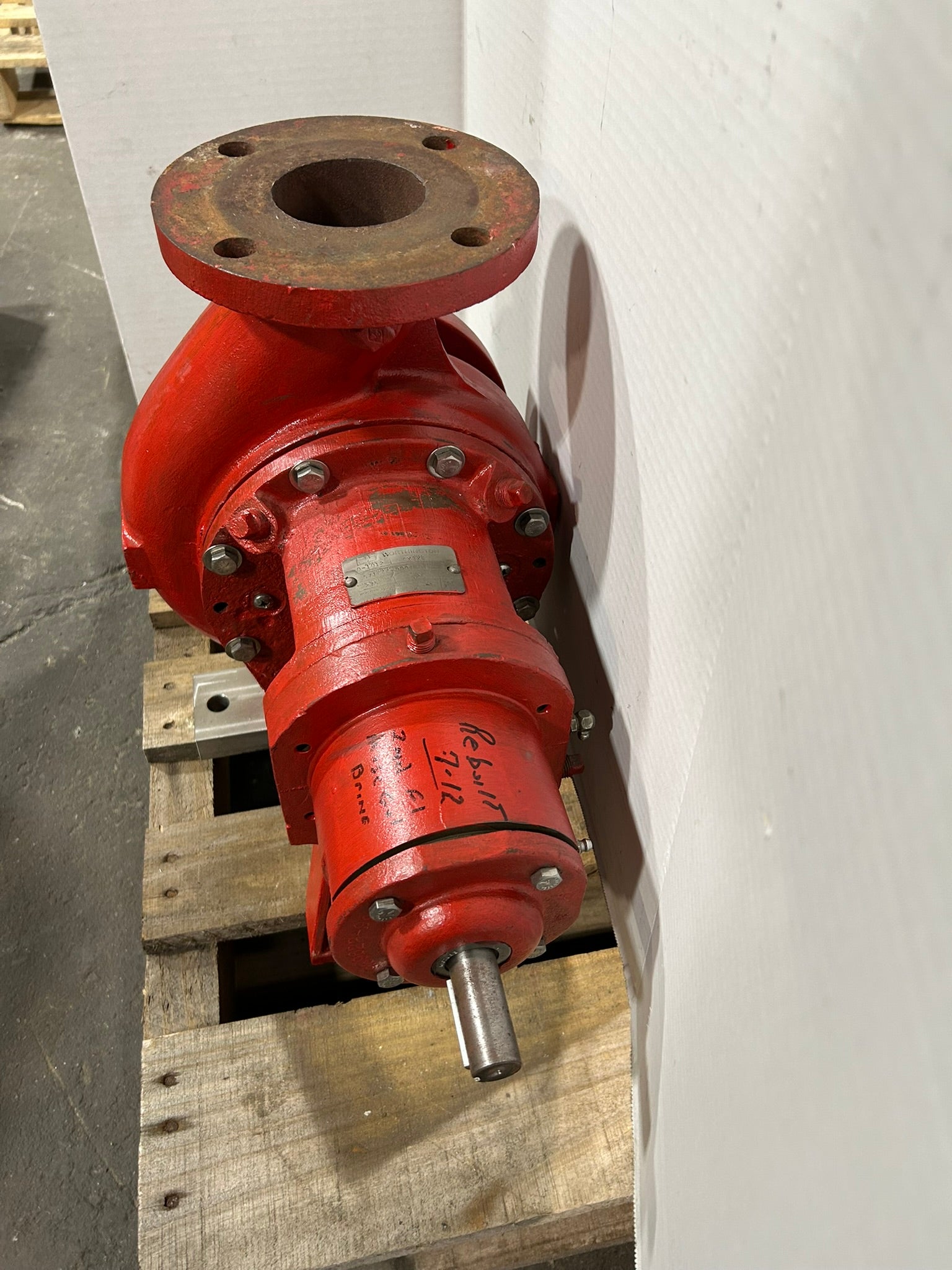 Worthington D-1012 Centrifugal Pump 4X3X6 Material DI 275 PSI 6.25 Imp. Dia.