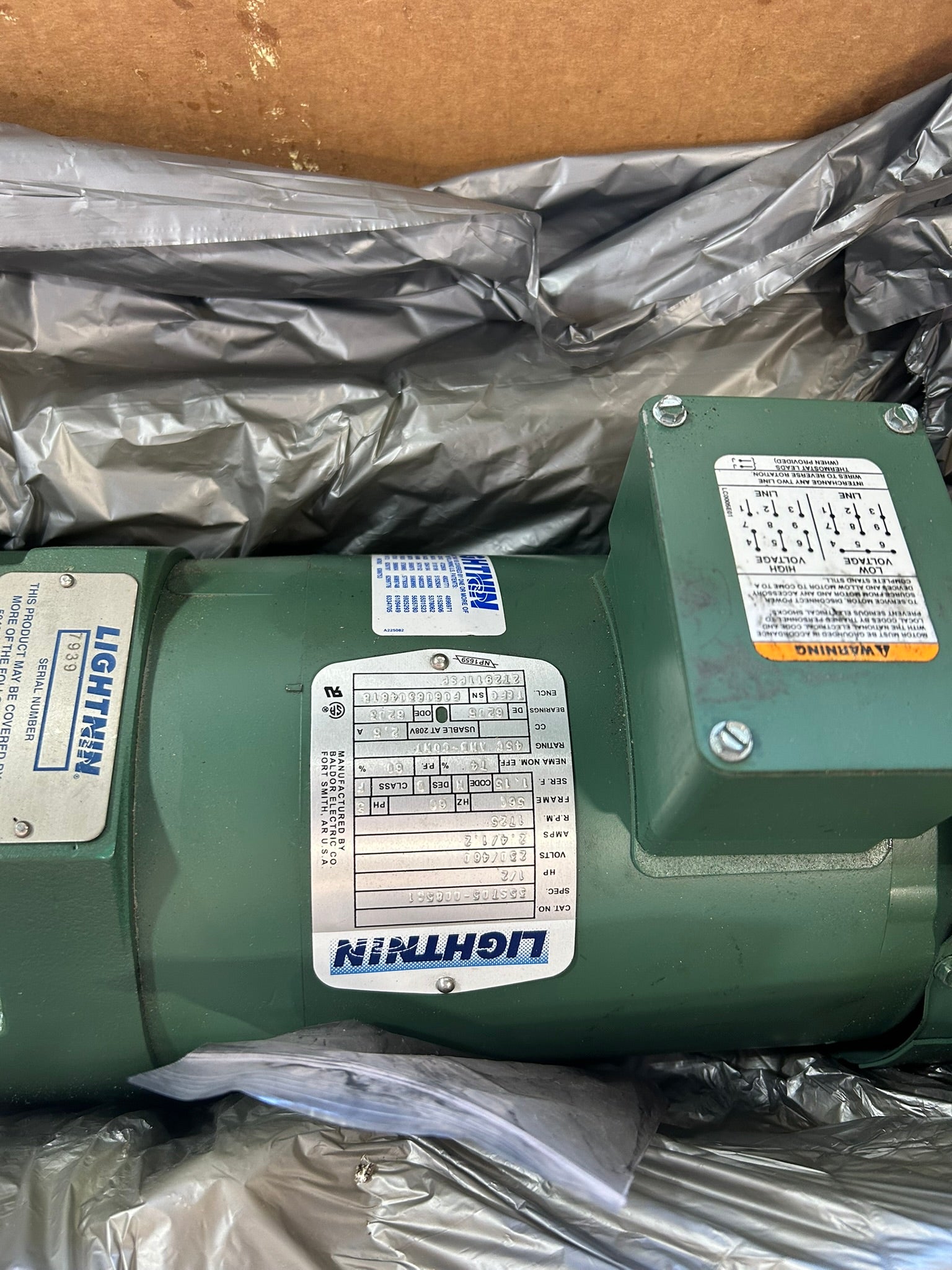 Lightnin X5S50 Mixer Agitator Drive Top-Entry 1/2 HP 1725 RPM 3 PH Motor
