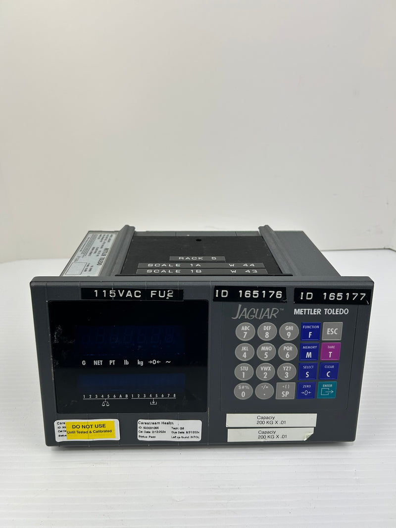 Mettler Toledo JAGUAR Scale Controller Interface Panel JTPA-1160-000 120V 0.63A