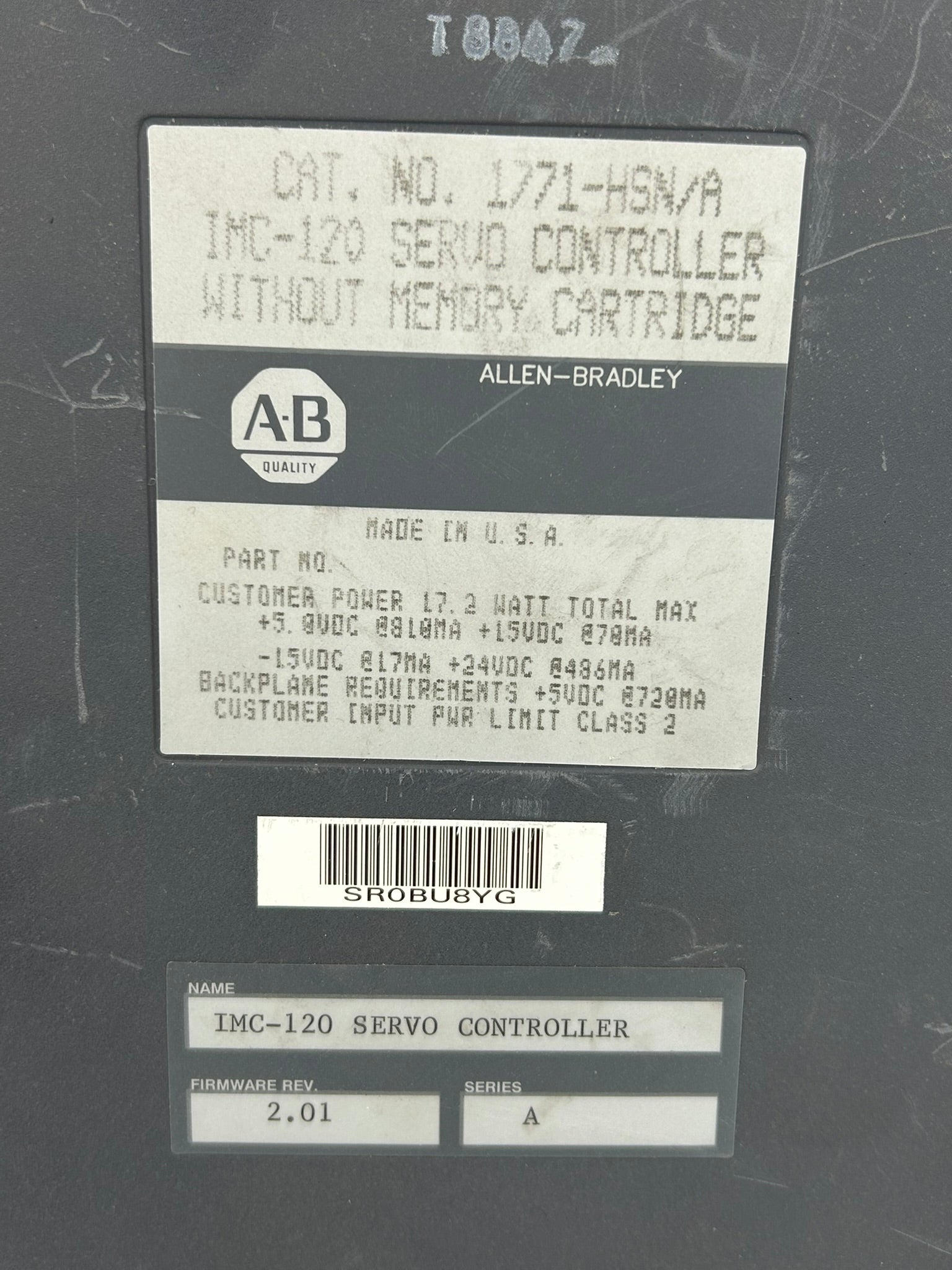 Allen-Bradley 1771-HSN Servo Controller Series A IMC-120 Rev 2.01 24VDC