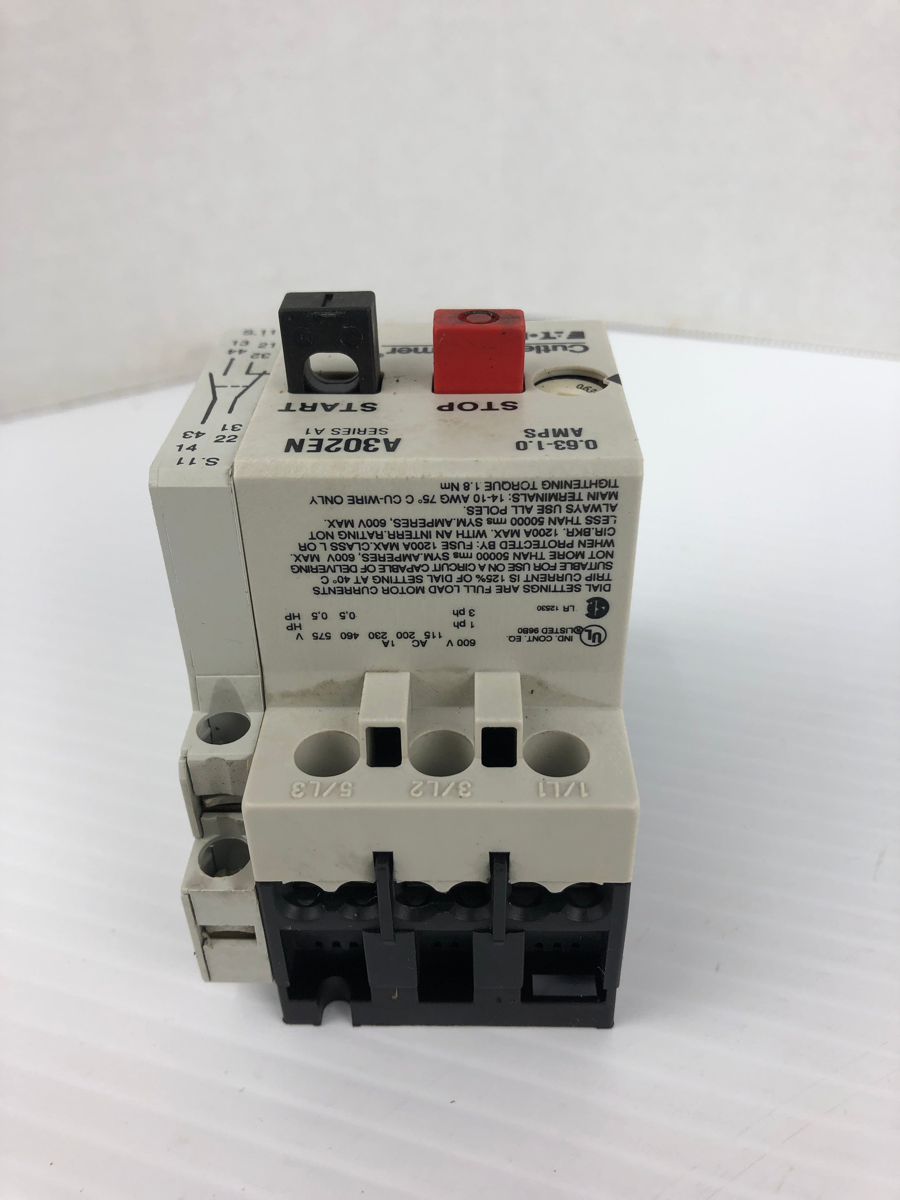 Cutler Hammer A302EN Motor Starter C320MSC3 Series A1 600V 0.63-1.0A