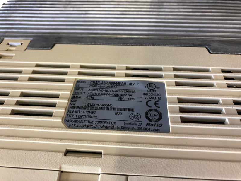 Yaskawa Electric CIMR-AU4A0044FAA AC Drive A1000 Rev E