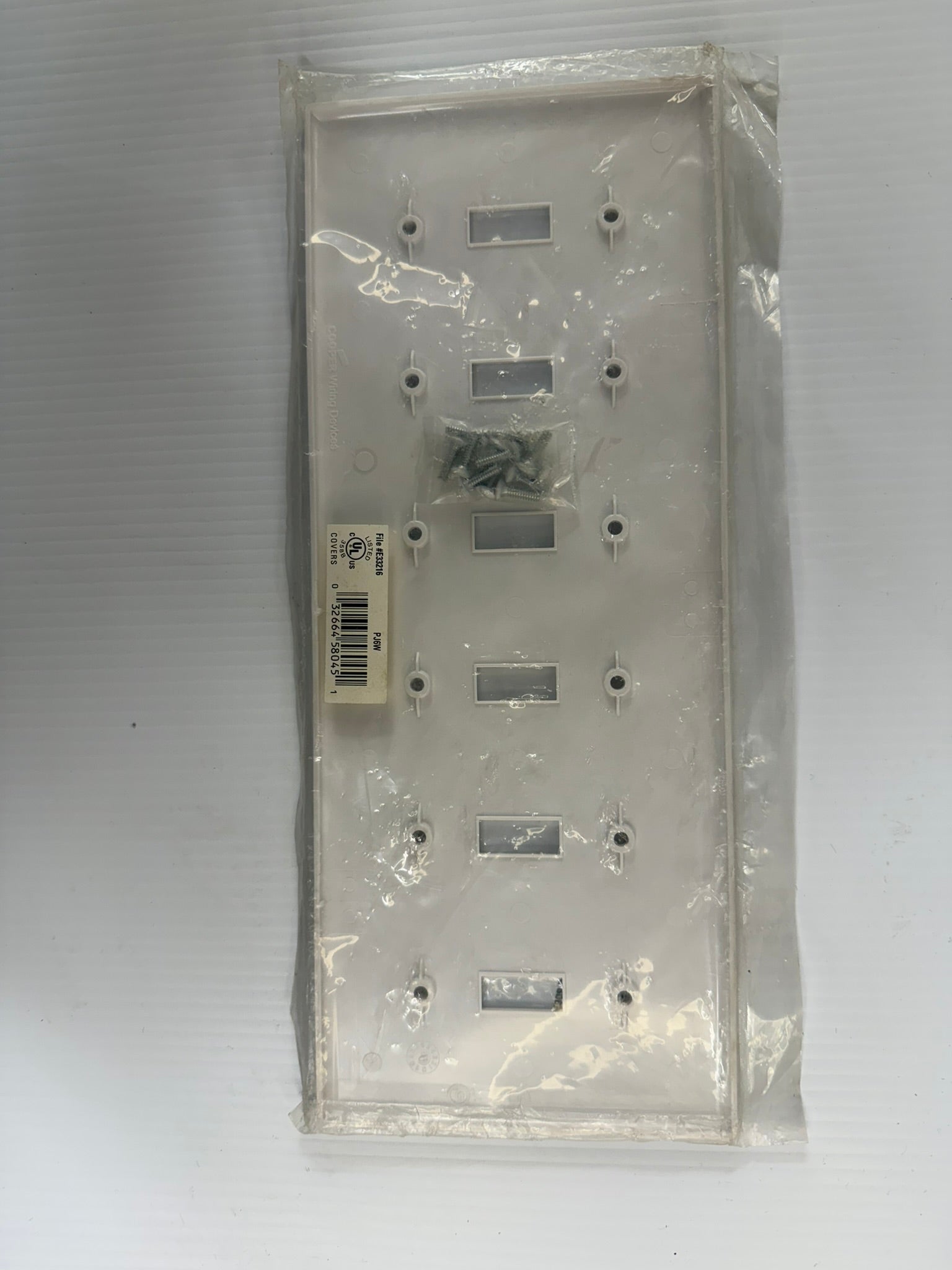 Cooper Wiring 6-Gang Toggle Switch Plate 2156W White