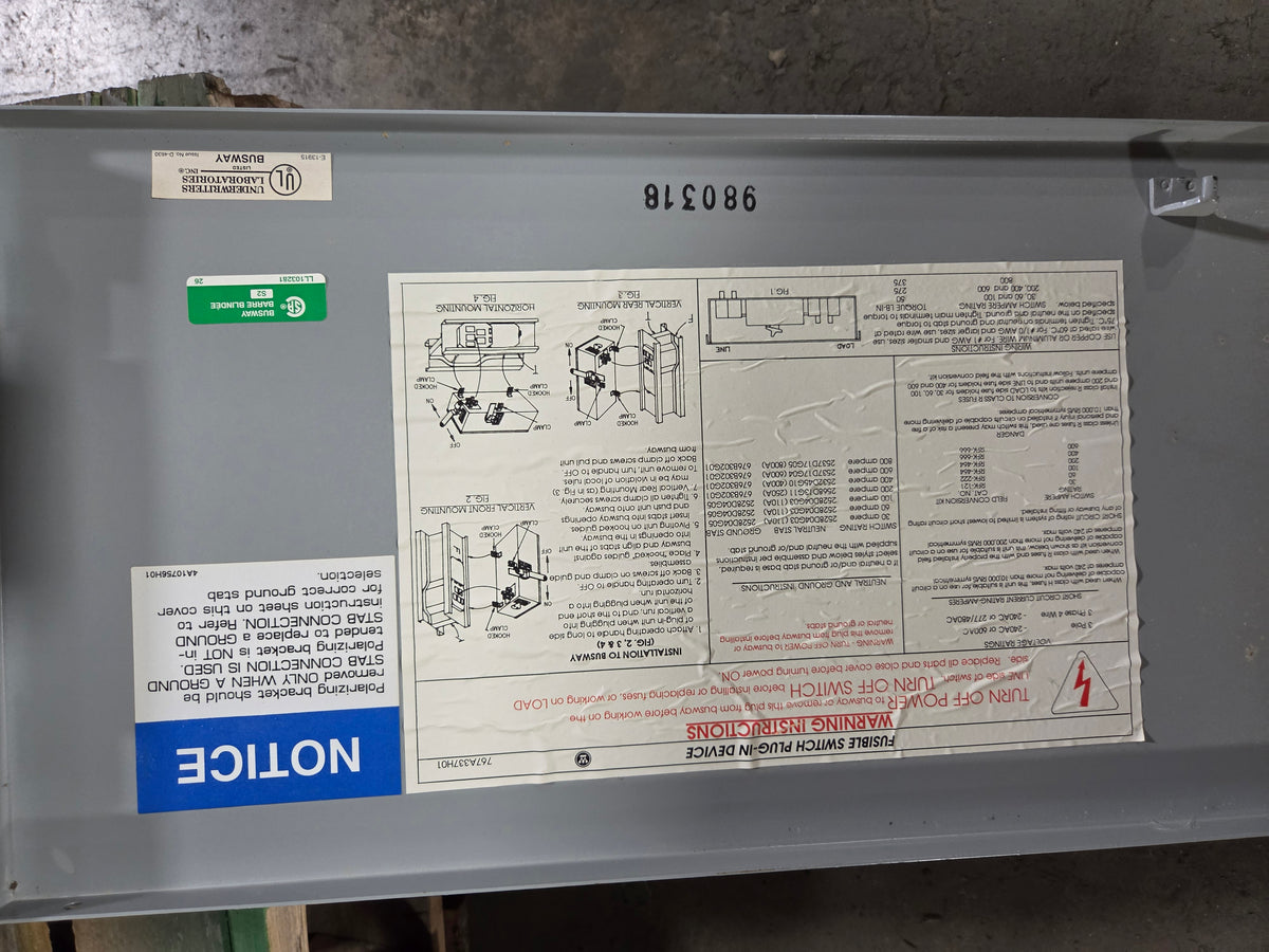 Westinghouse Cutler-Hammer ITAP321 Fusible Busway Switch 30A 3W 3PH 2528D45G01
