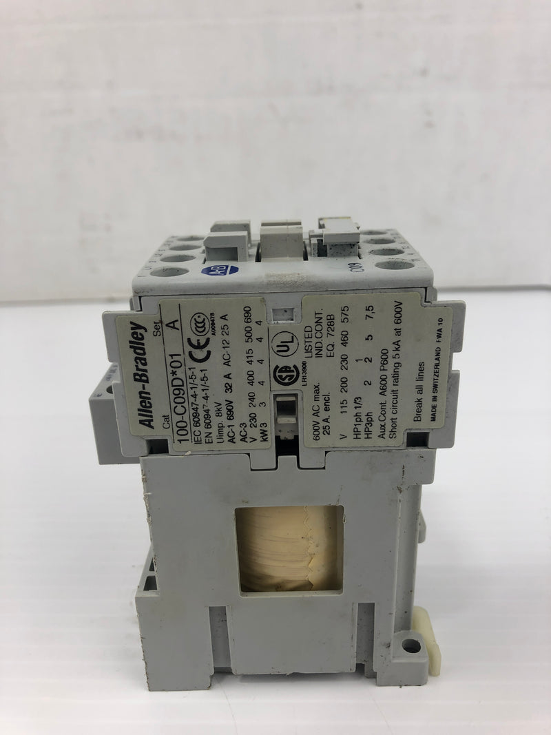 Allen-Bradley 100-C09D*01 C09 Contactor Ser. A 690V 32A 3PH 8kV