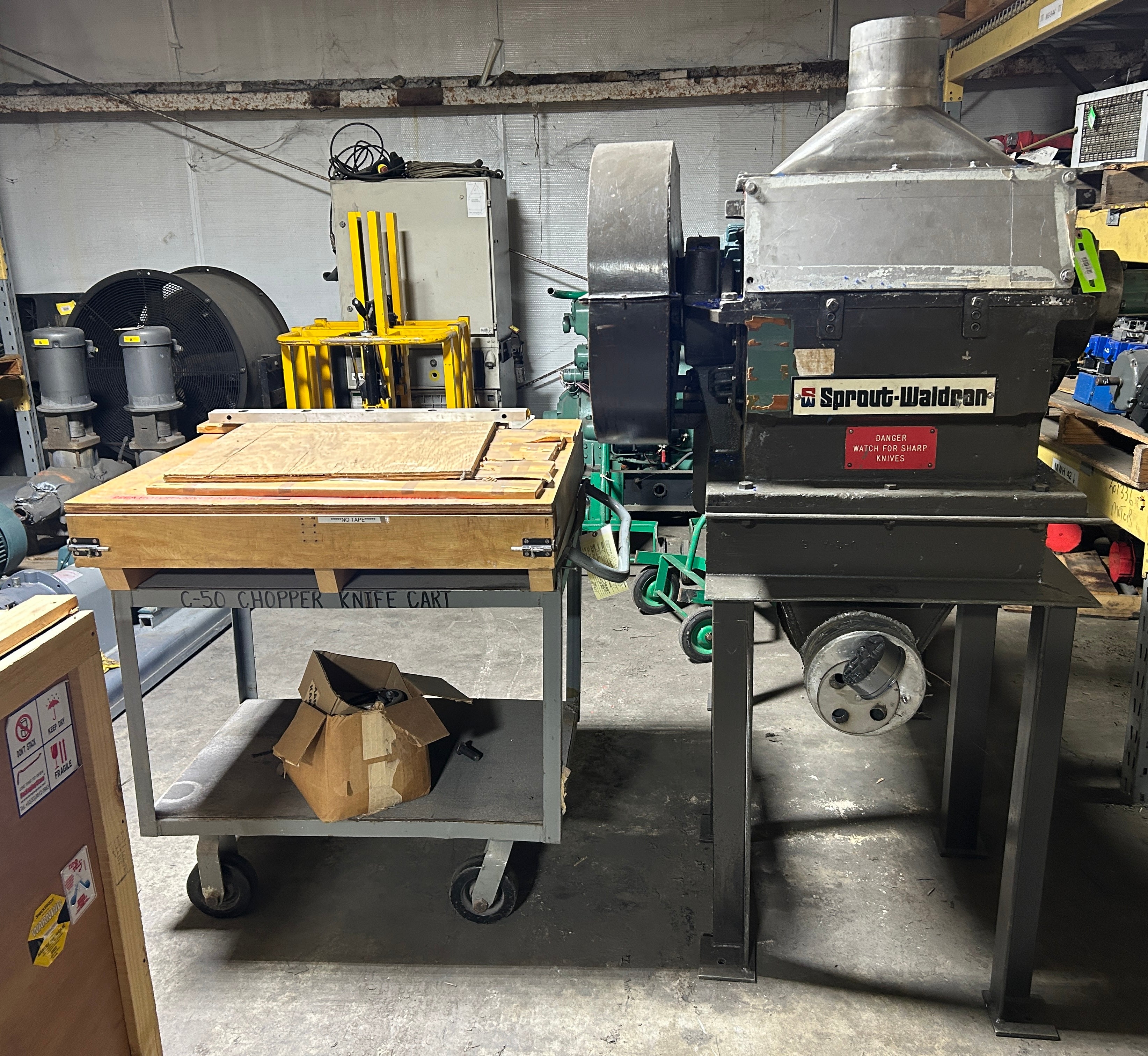 Sprout Waldron BR-14X18 Edge Chopper 25HP Motor with Blades Cart Set