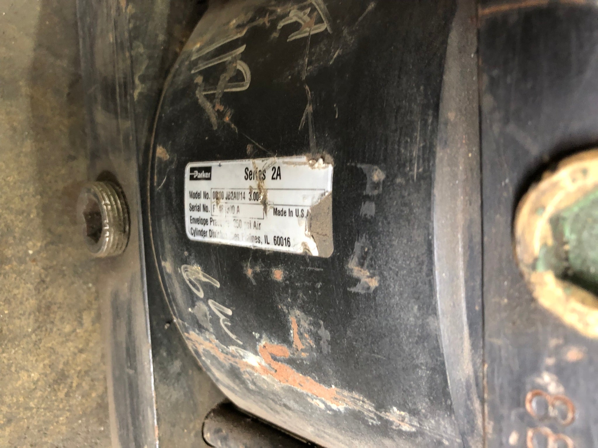 Parker 08.00 JB2AU14 3.000 Hydraulic Cylinder Series 2A FF481300A 250 PSI