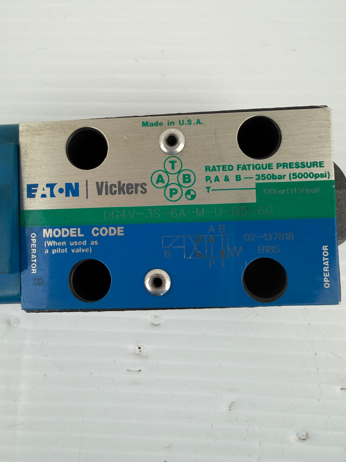 Eaton Solenoid Directional Valve DG4V-3S-6A-M-U-B5-60