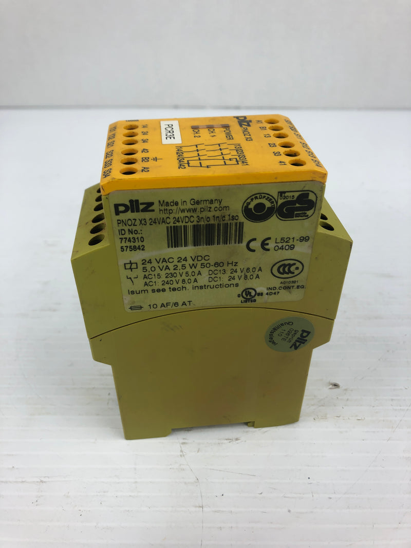 Pilz PNOZ X3 Safety Relay 24V 3n/o 1n/c 1so