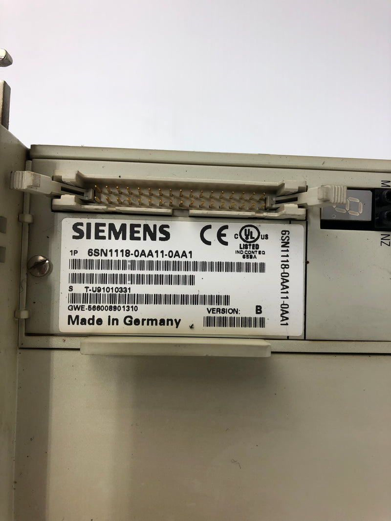 Siemens 6SN1123-1AA00-0EA1 Simo Drive 6SN1118-0AA11-0AA1 Ver. B