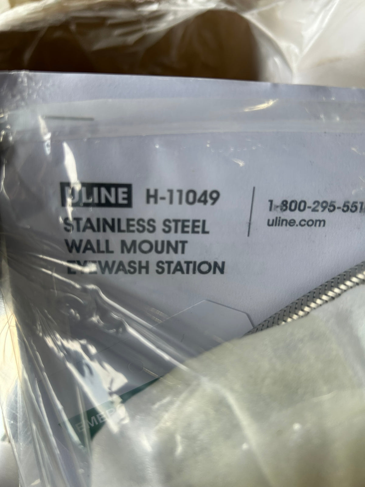 Uline H-11049 Wall Mount Eyewash Station Stainless Steel