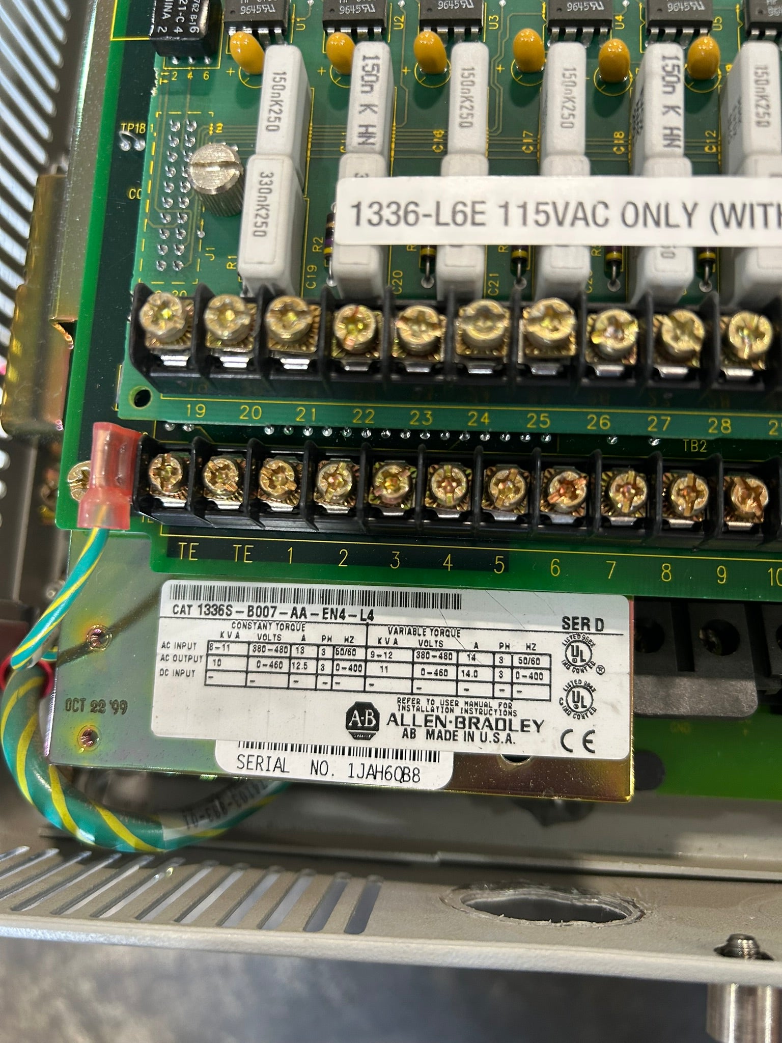 Allen-Bradley 1336S-B007-AA-EN4-L4 Drive 1336 Plus Ser D 3PH 0-460V