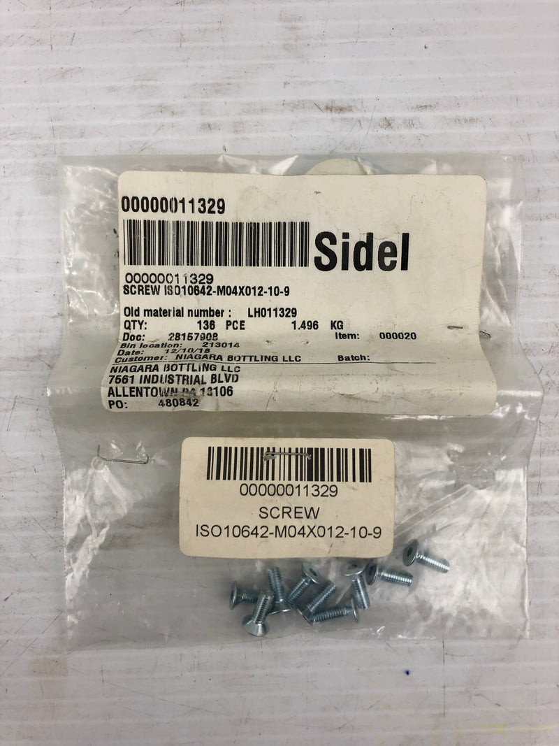 Sidel 11329 Flat Top Screw - Lot of 9