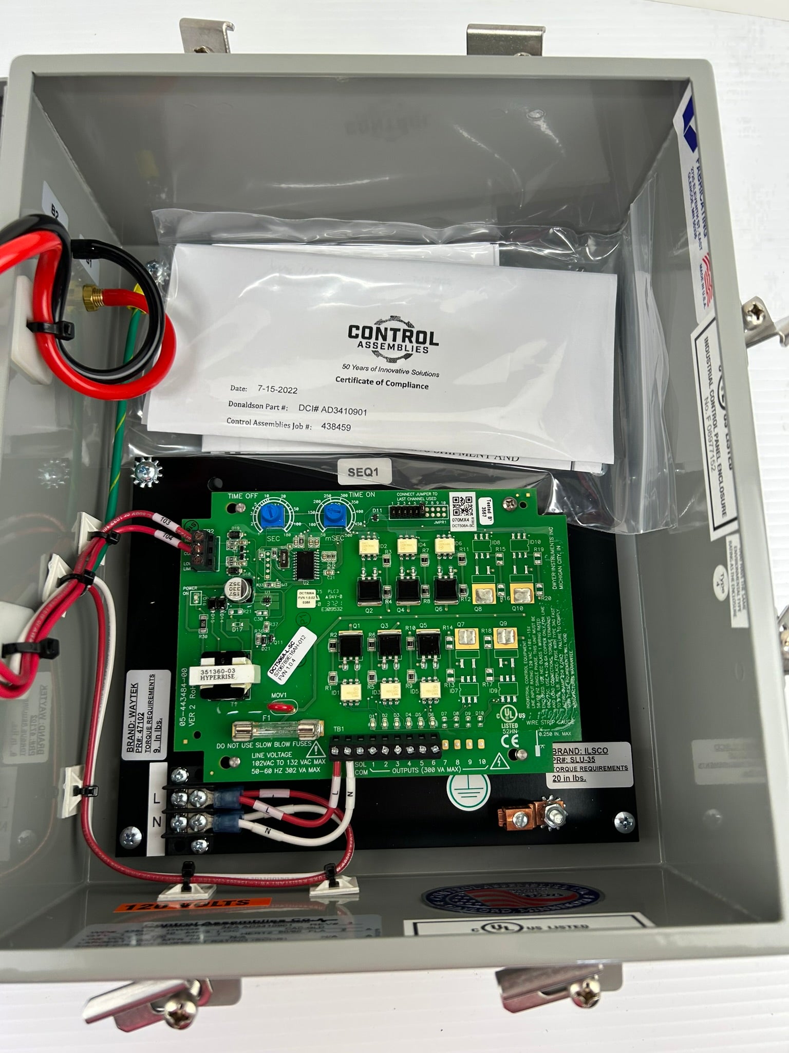 Donaldson Torit Delta P Plus 7053601 Downtime Clean Control Panel Controller