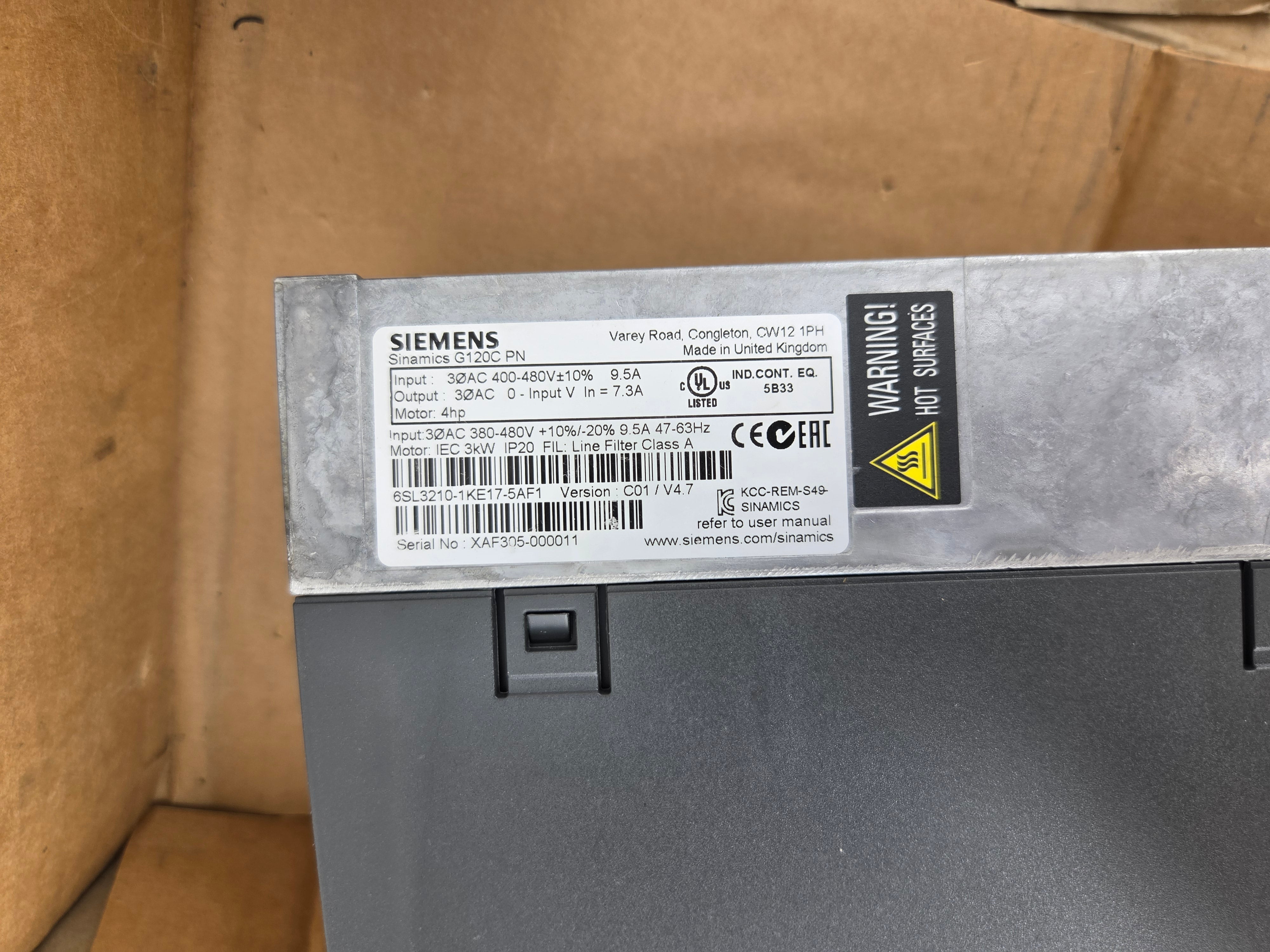 Siemens Sinamics G120C 6SL3210-1KE17-5AF1 Inverter Drive