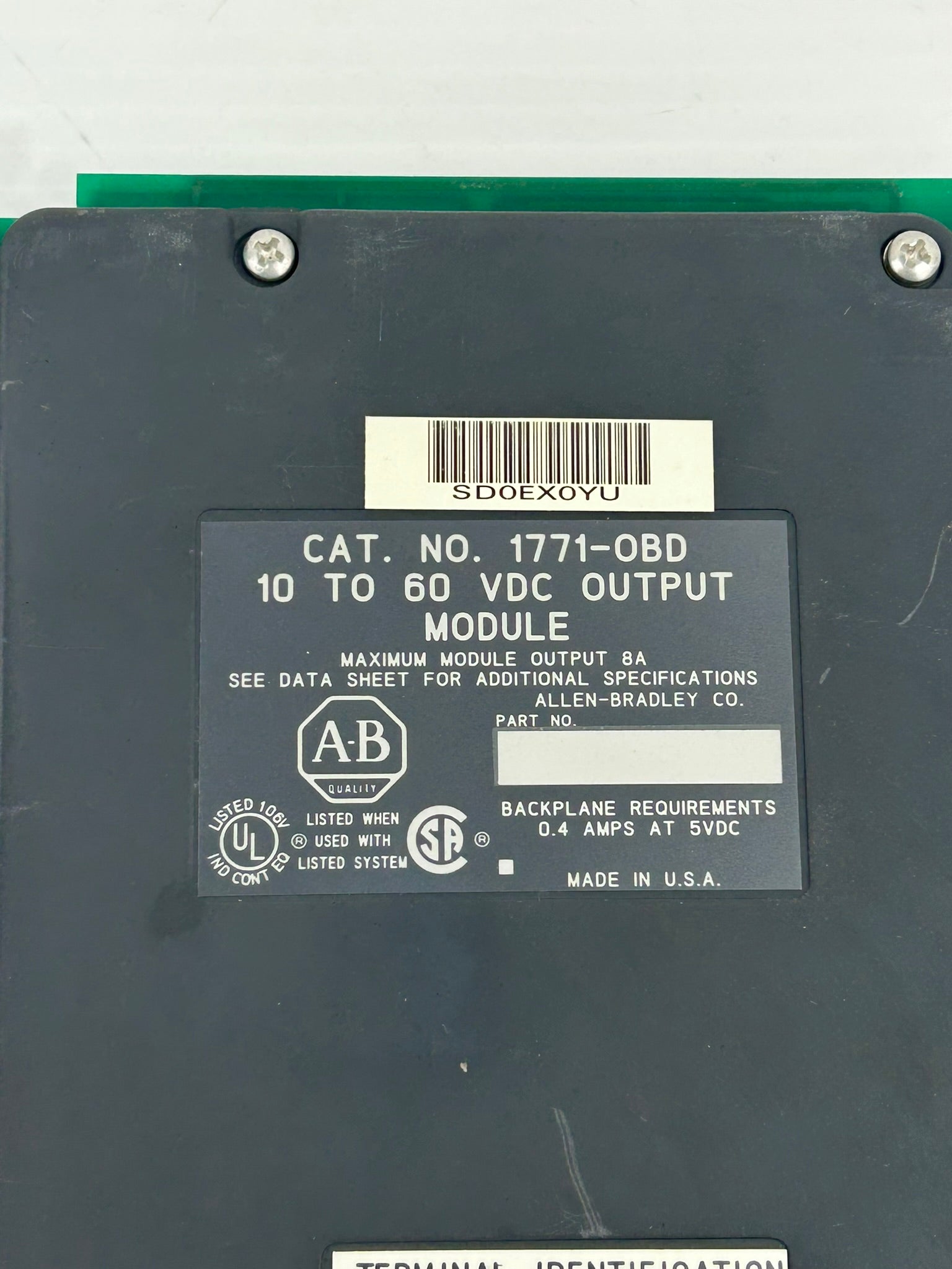 Allen Bradley 1771-0BD Output Module 10-60VDC - PLC Module
