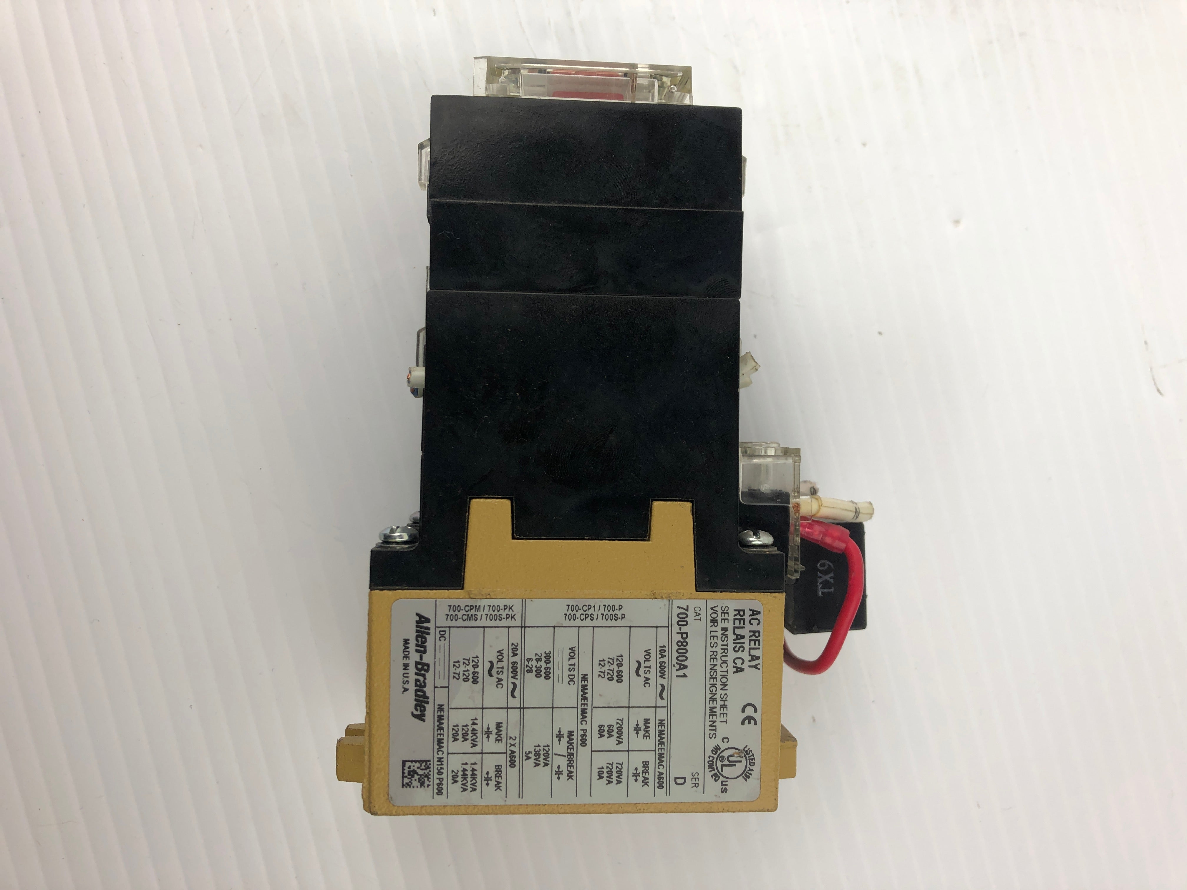 Allen-Bradley 700-P800A1 Direct Drive AC Relay Series D
