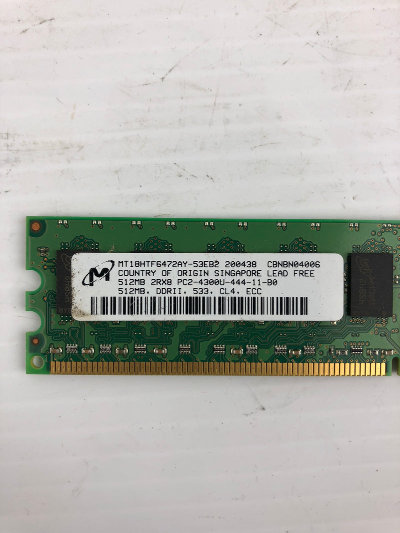 Micron MT18HTF6472AY-53EB2 Ram Memory Stick