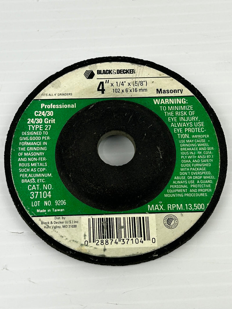 Black & Decker Industrial Masonry Grinding Wheel C24R 4' x 1/4" x 5/8" Lot of 17