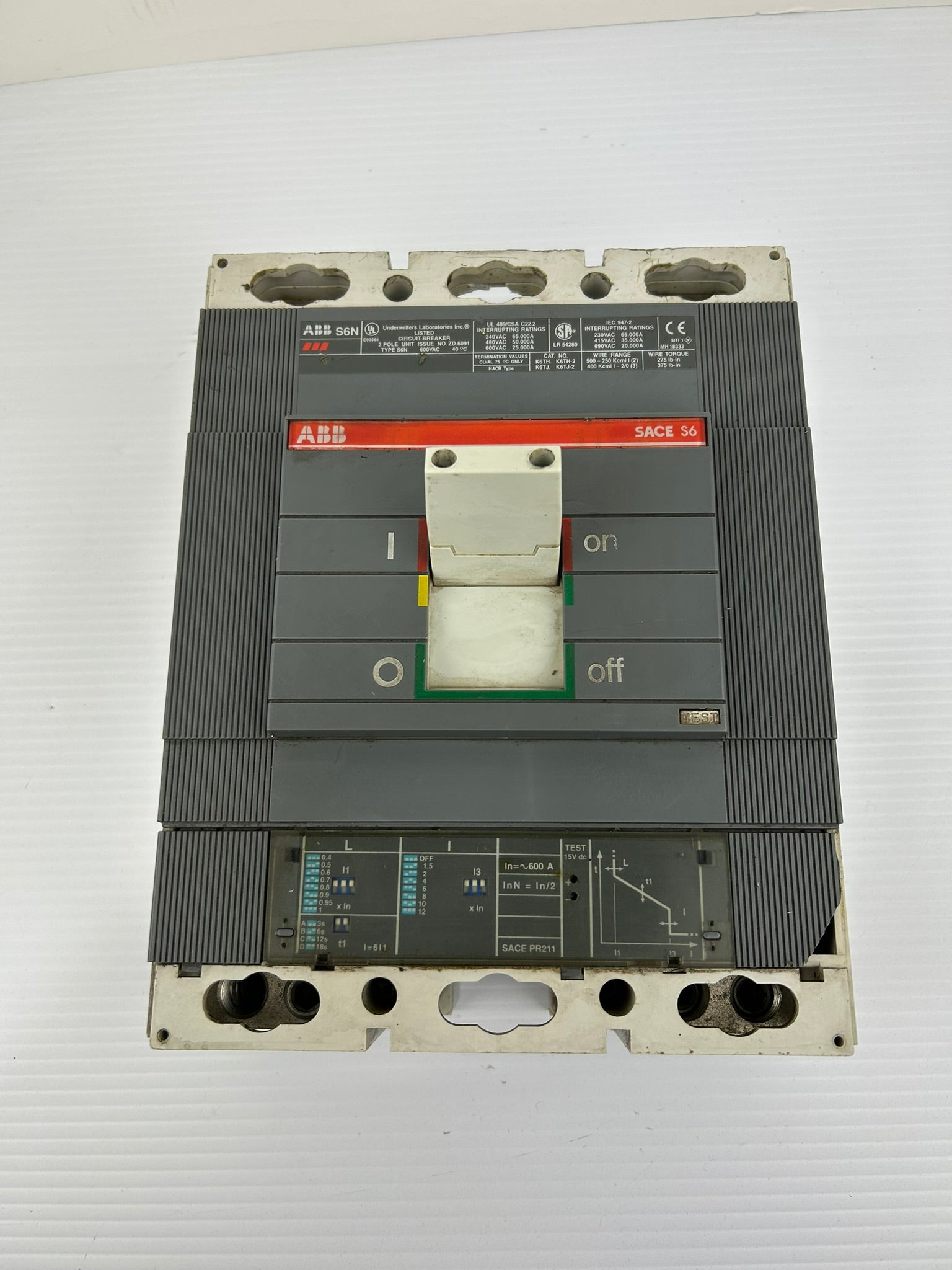 ABB SACE S6 S6N Circuit Breaker 2 Pole Unit 600VAC Issue ZD-6091