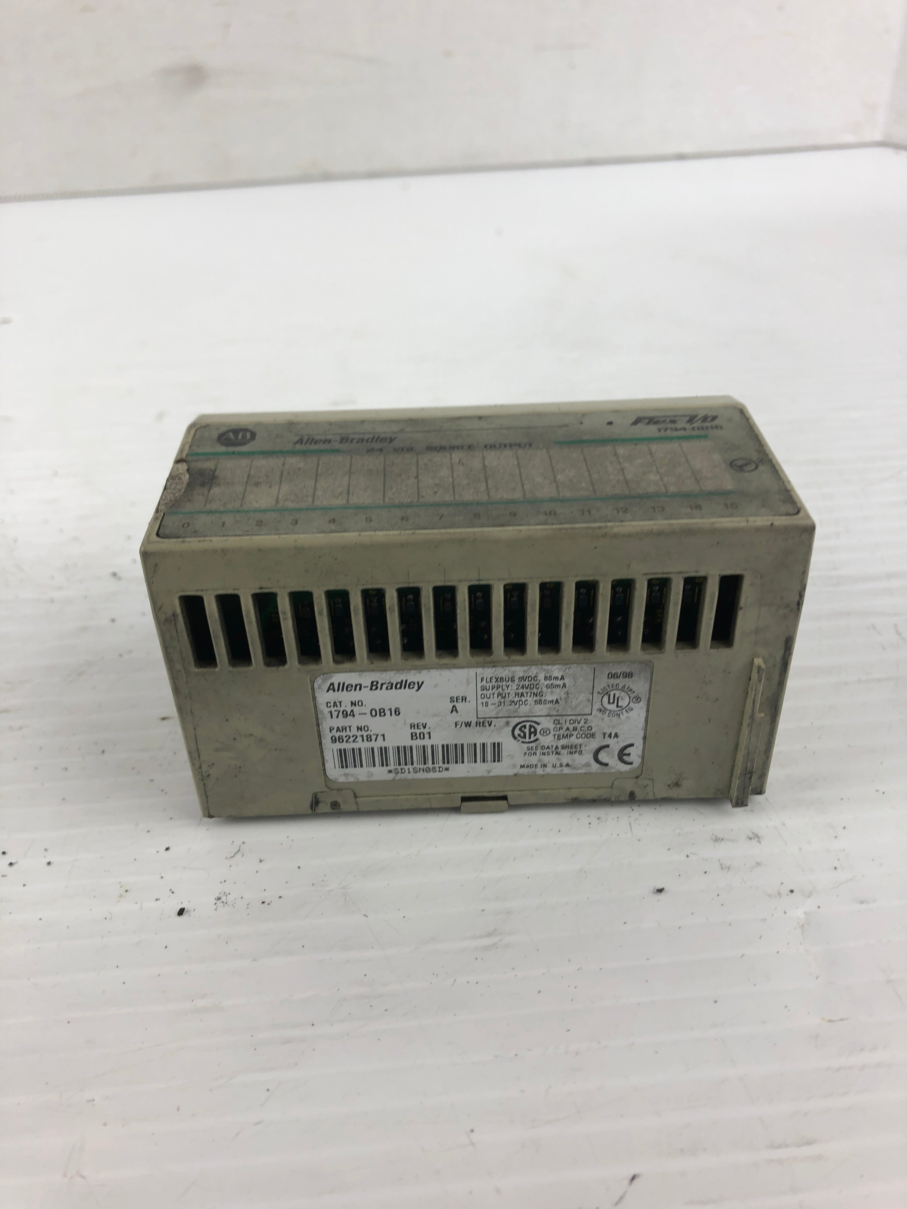 Allen Bradley 1794-0B16 Flex I/O PLC Module Series A Rev B01 1794-OB16