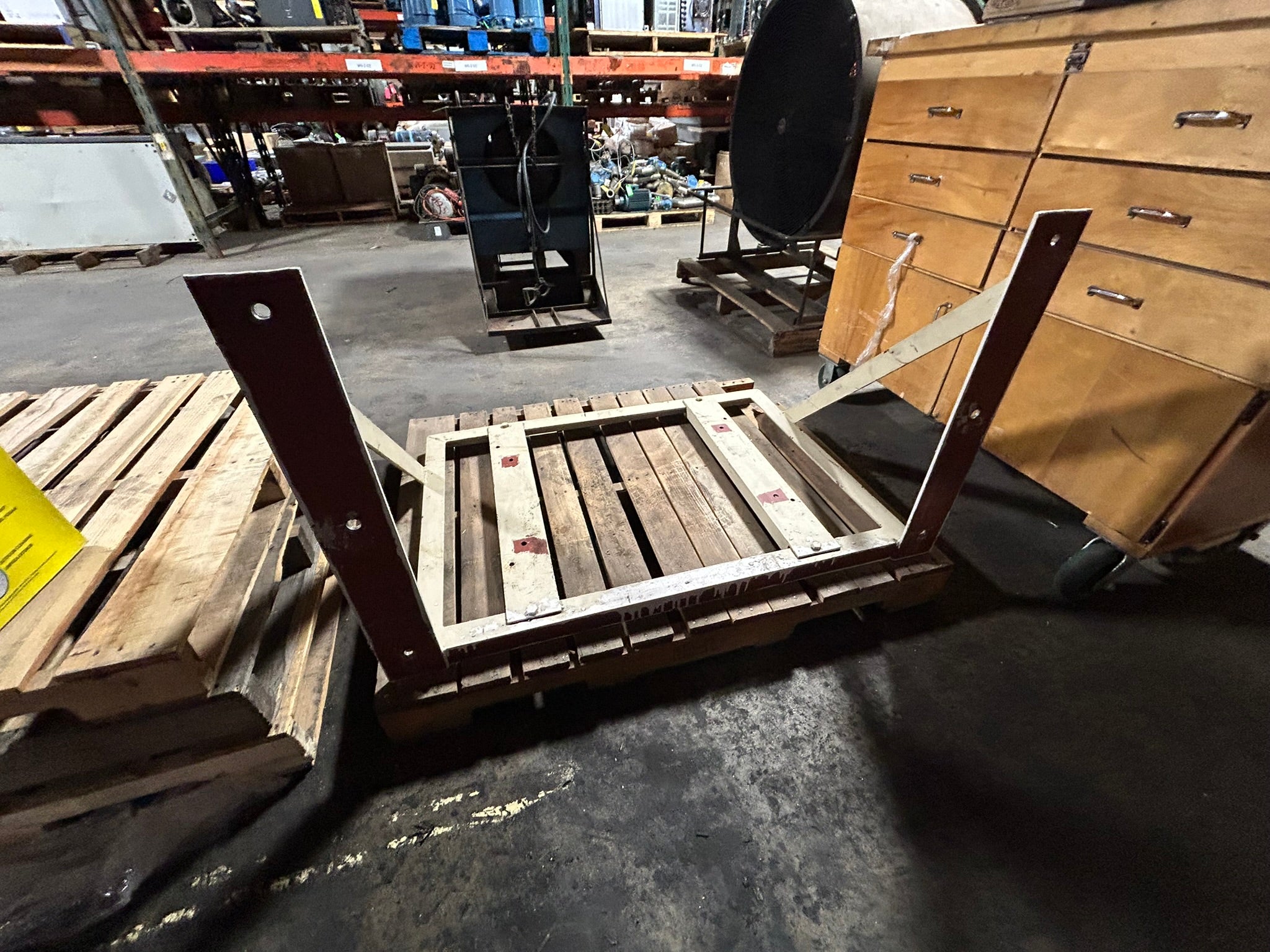 White Forklift Battery Charger Mount Frame Holder - No Hardware