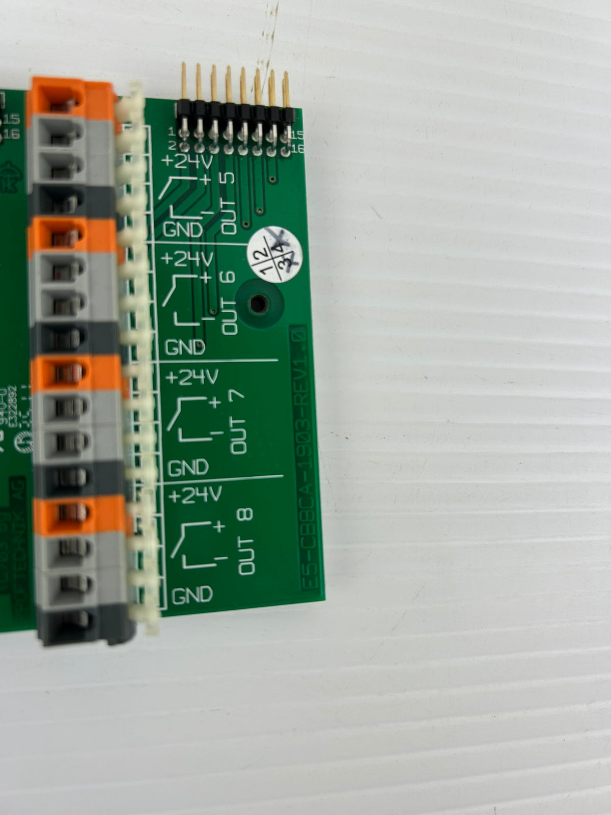 PRÜFTECHNIK AG E5-CB8CA-1903 Rev 1.0 I/O Terminal Interface PCB Board 24VDC