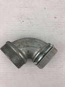 O-Z Gedney Co. Conduit Adapter Fitting 4Q-9150-1-1/2 90 Degree Iron Elbow w/Cap