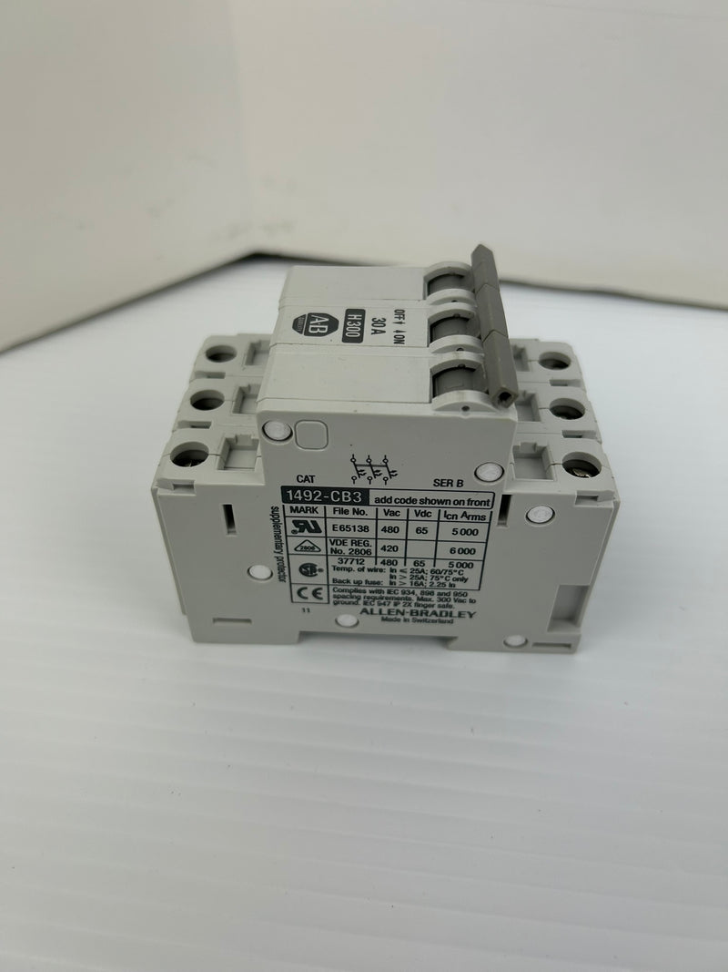 Allen-Bradley 1492-CB3 Circuit Breaker H300 Series B 480VAC 30A 3P