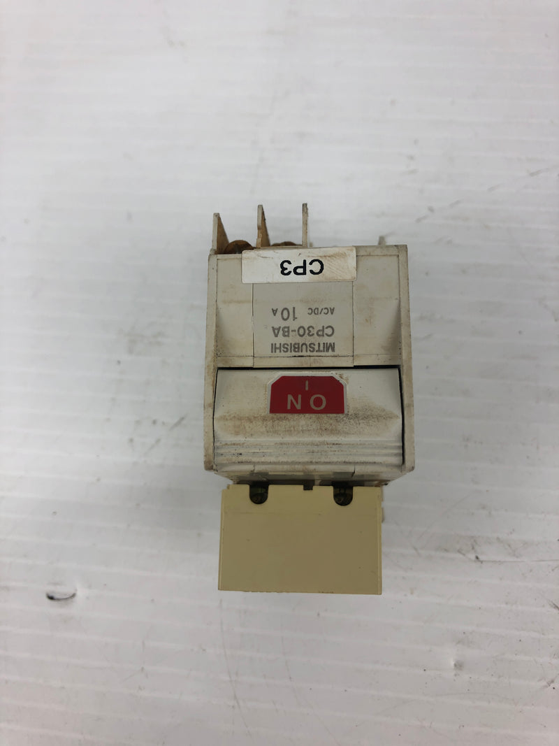 Mitsubishi CP30-BA Circuit Breaker Protector 250V 10A 2P 50/60Hz with 1 Cover