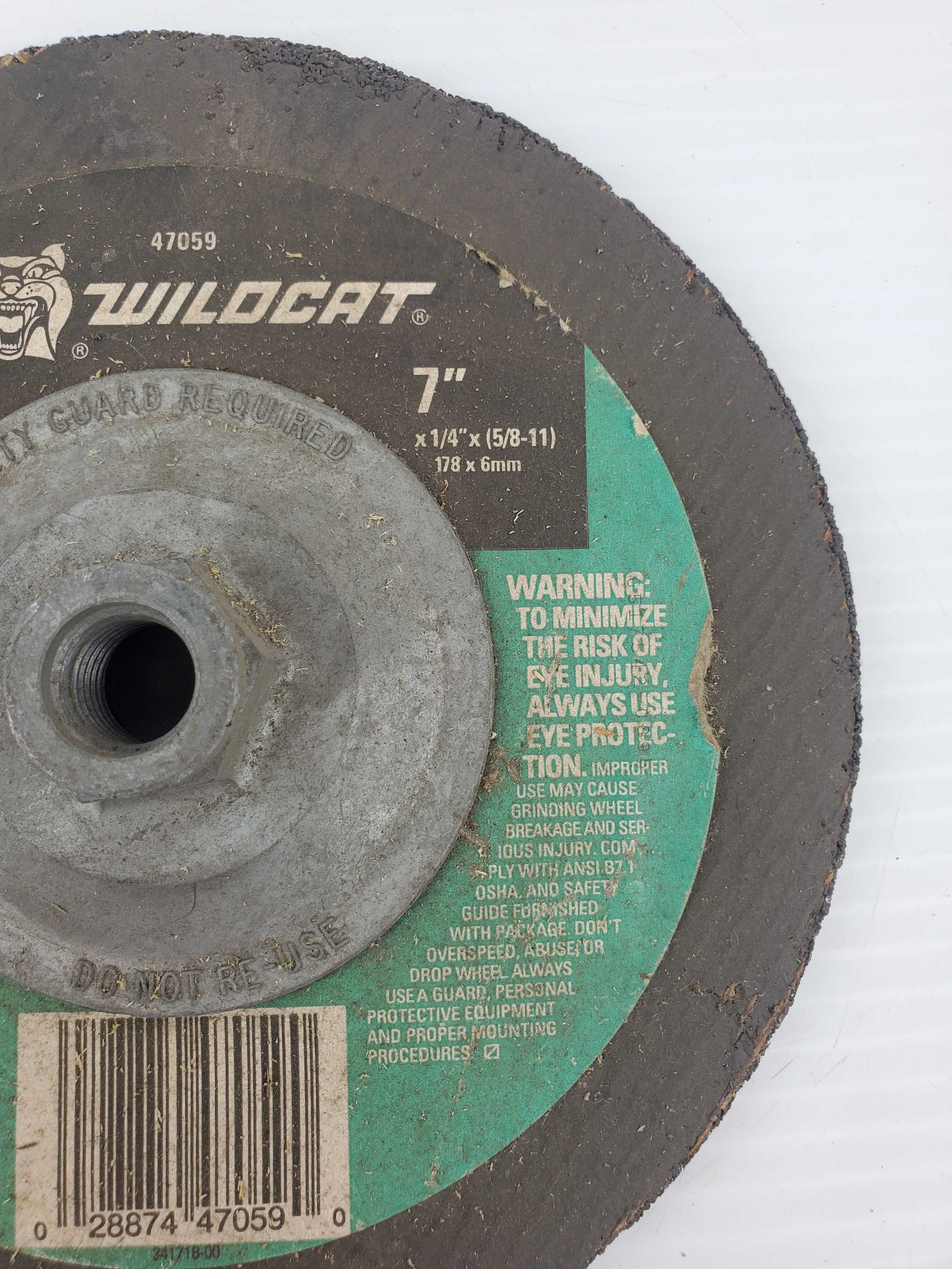 Wildcat C24R Masonry Grinding Wheel Type 27 7" x 1/4" x (5/8-11) 8,500 Max RPM