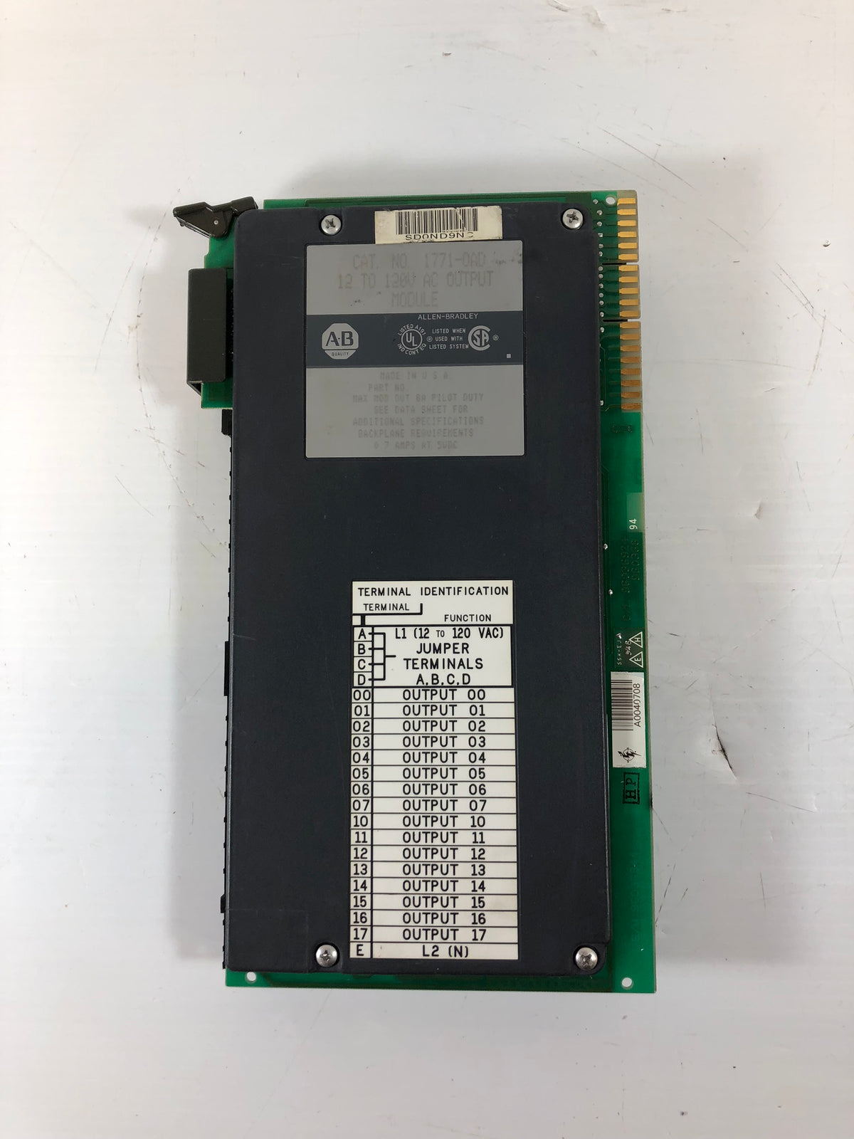 Allen-Bradley 1771-0AD 1771-OAD 12-120 VAC Output Module