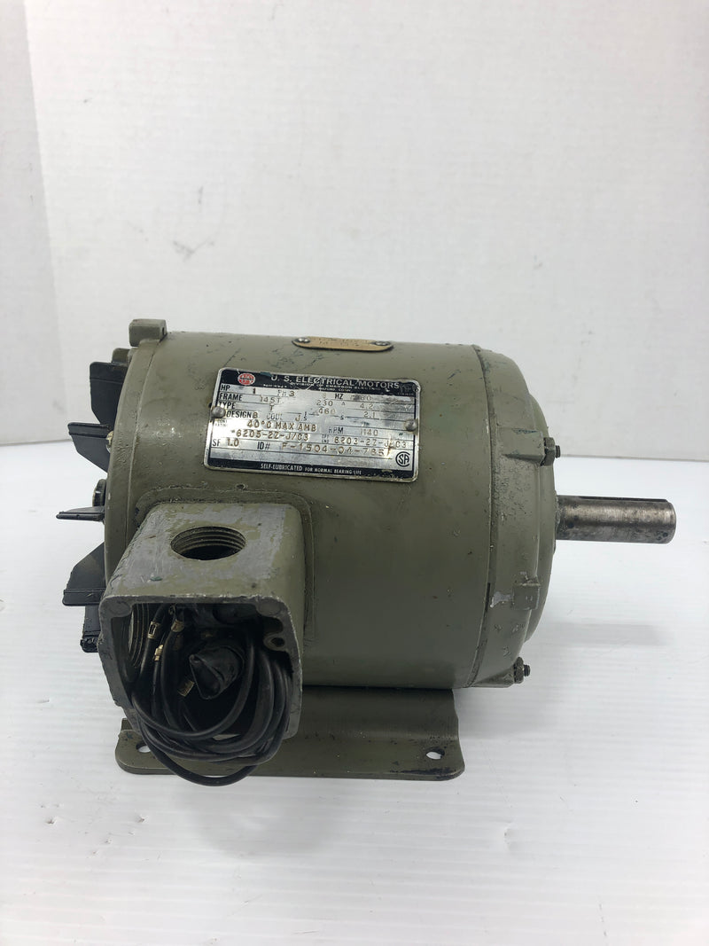 U.S. Electrical Motors F-1504-04-785 Motor 1HP 1140 RPM 3PH 145T