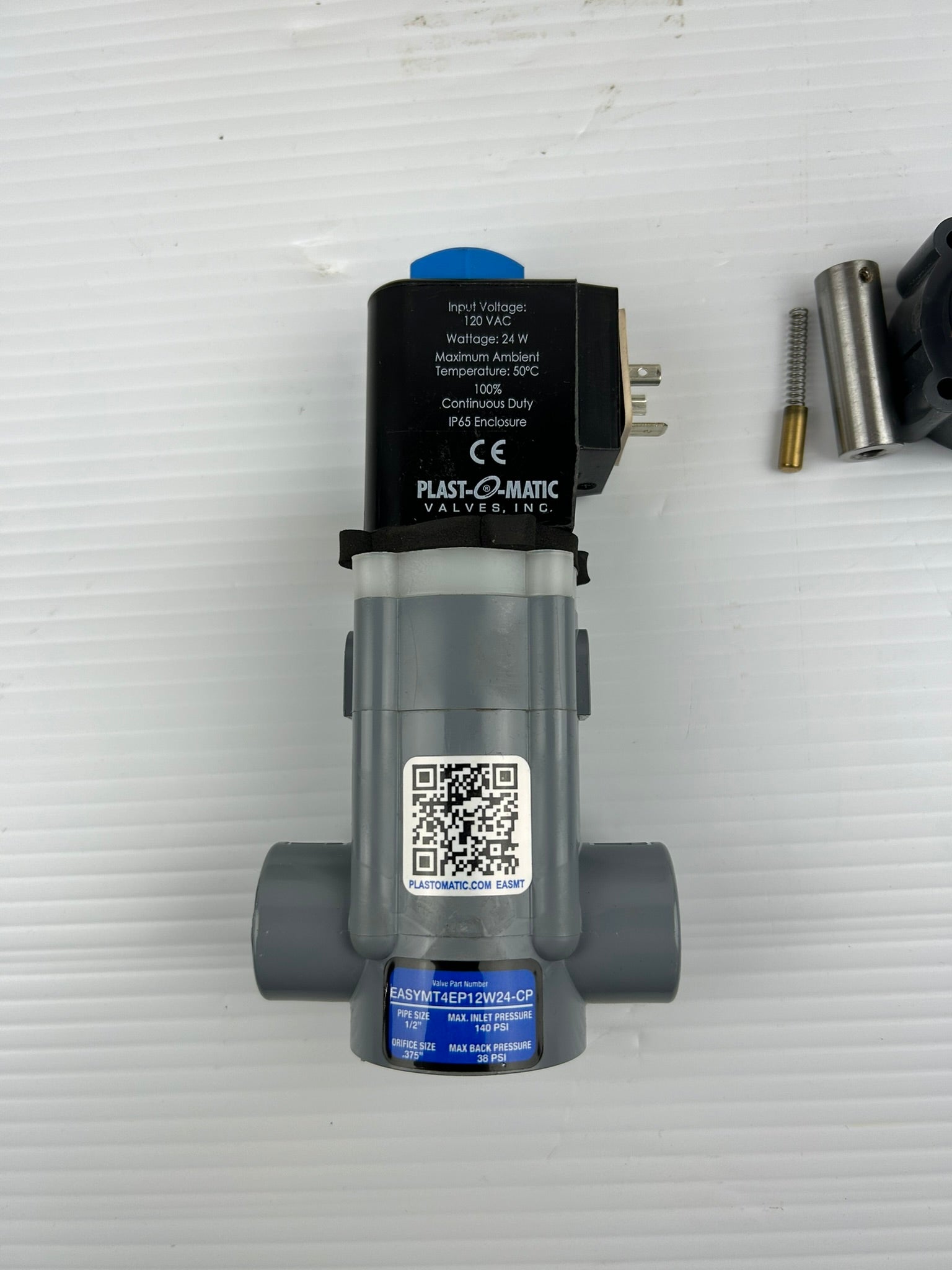 Plast-O-Matic EASYMT4EP12W24-CP Solenoid Valve 120V 24W
